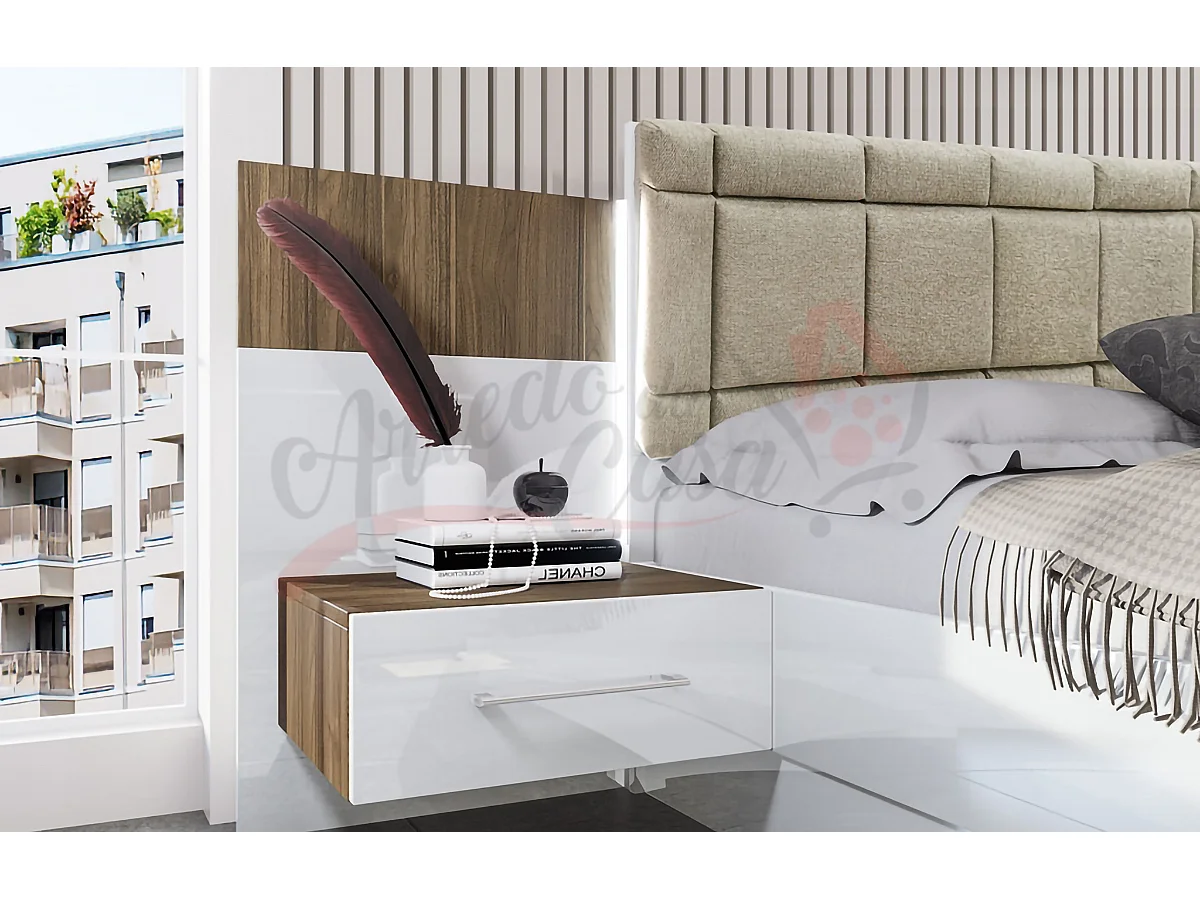 Camera da letto completa legno e bianco lucido CDLI35