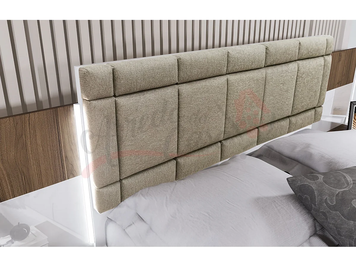 Camera da letto completa legno e bianco lucido CDLI35