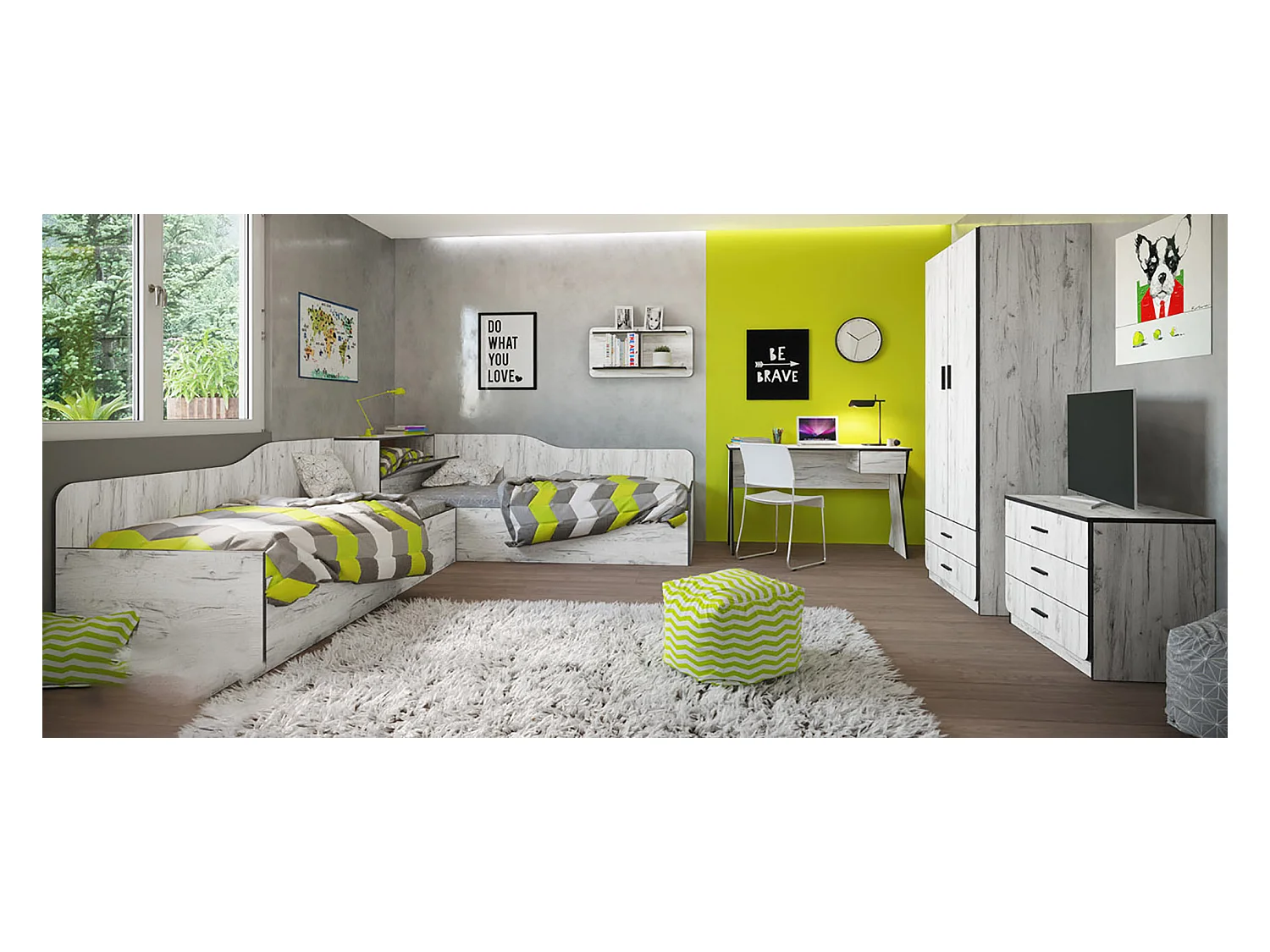 Cameretta completa con due letti CCI13