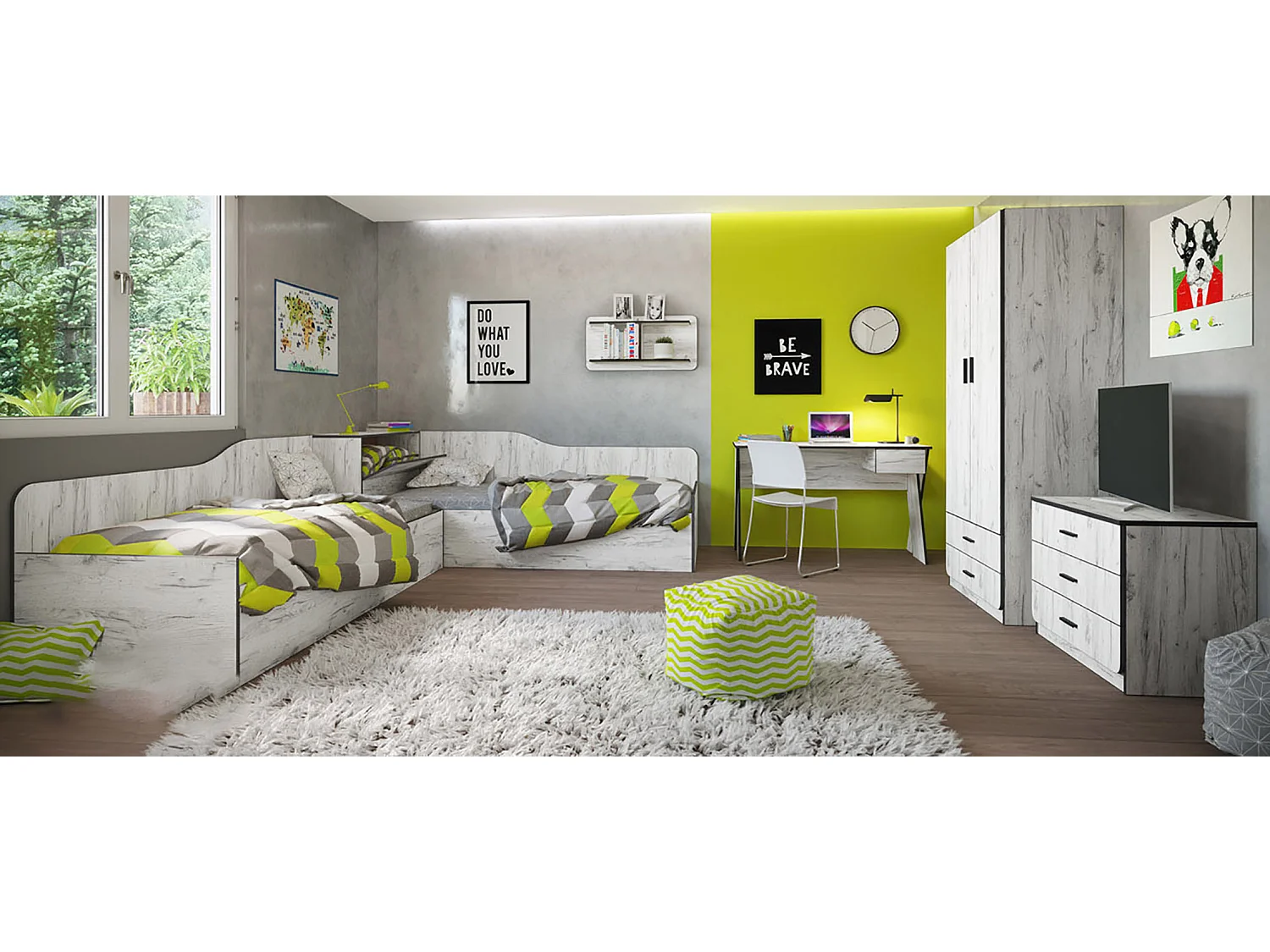 Cameretta completa con due letti CCI13