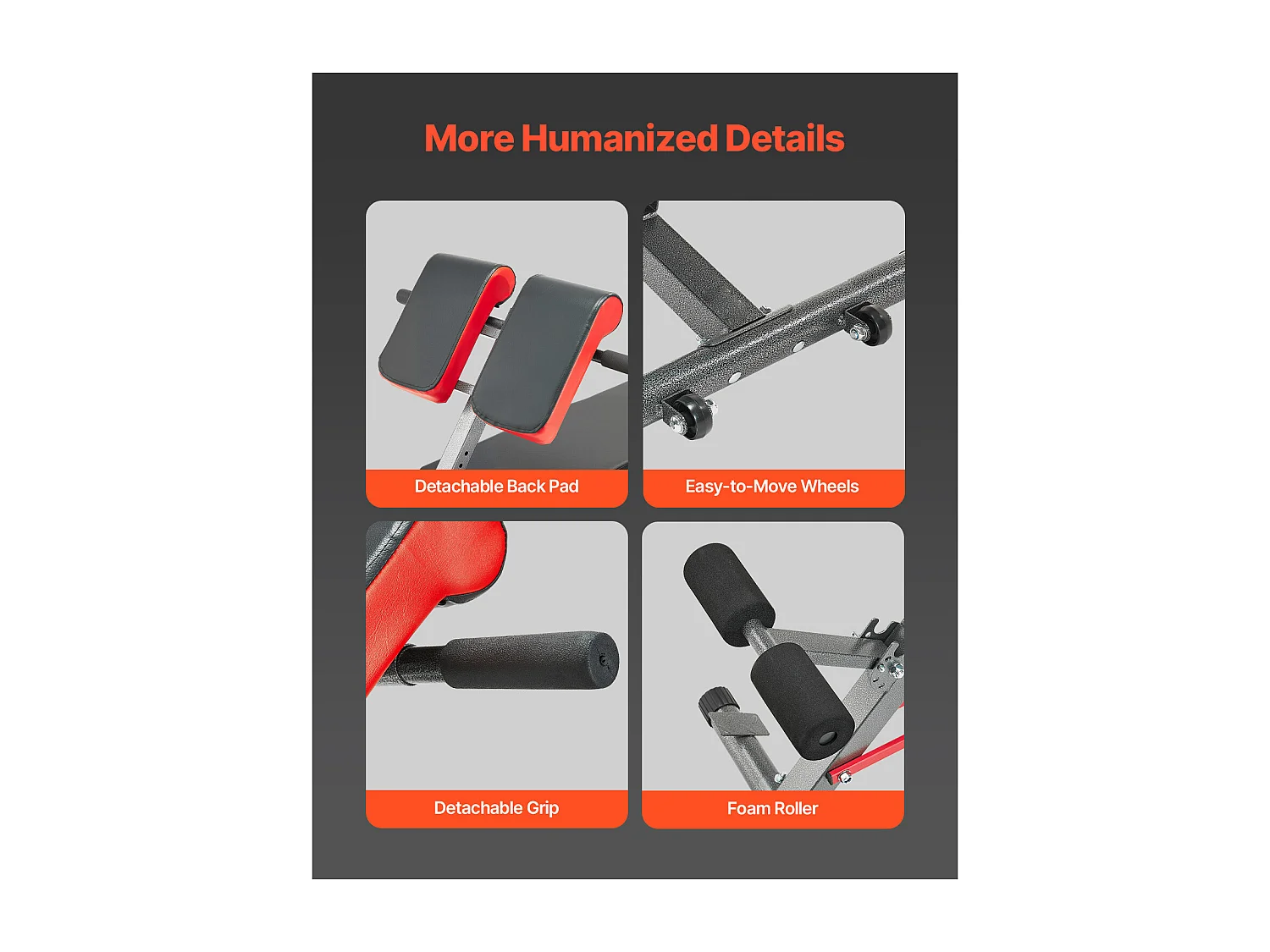 Banco di Iperestensione SucceBuy di Sedia Romana SucceBuy, Estensione di Schiena Regolabile Multifunzione per Palestra