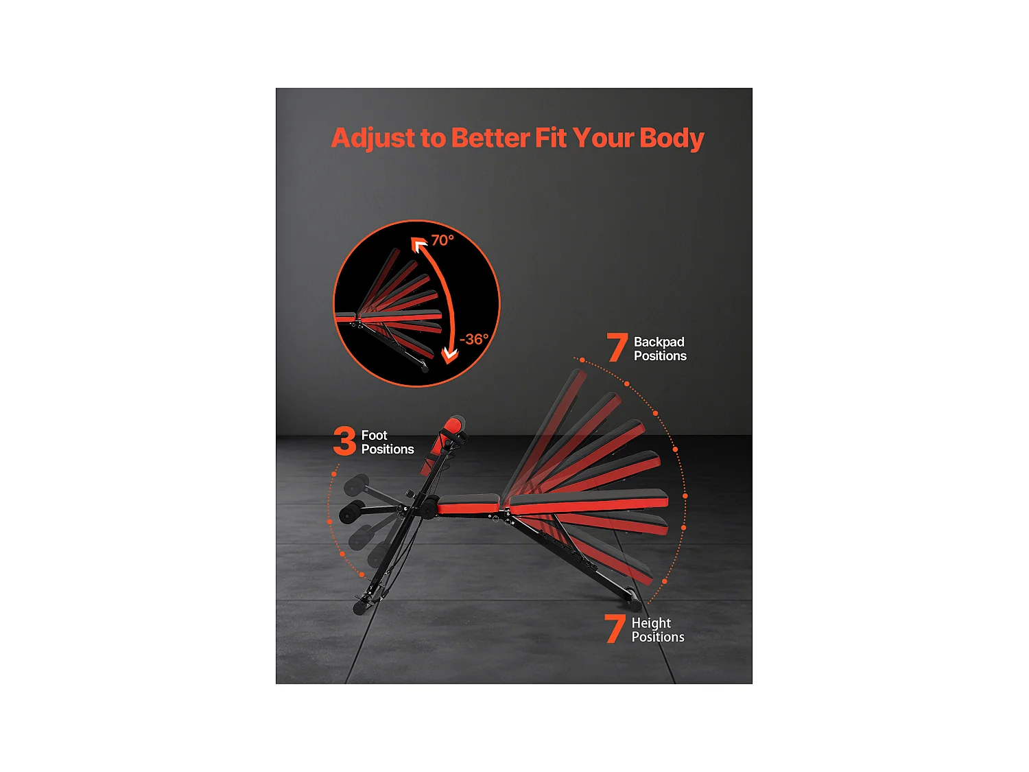 Hyperextensionsbank SucceBuy des Rückens der Römischen Stuhl Klappbar und Verstellbar, Sporthalle