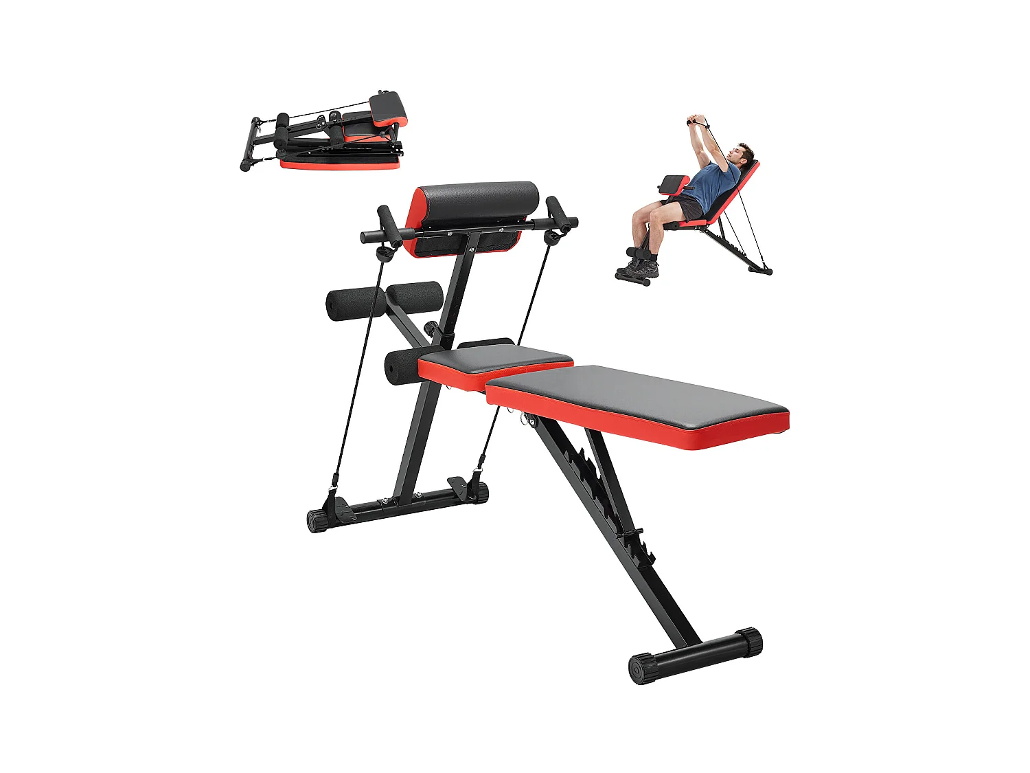 Banc d'Hyperextension SucceBuy du Dossier de la Chaise Romaine Pliable et Réglable, Salle de Sport