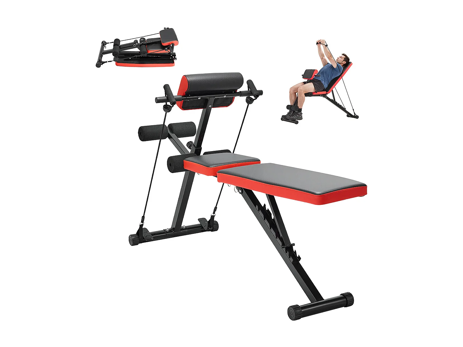 Banc d'Hyperextension SucceBuy du Dossier de la Chaise Romaine Pliable et Réglable, Salle de Sport