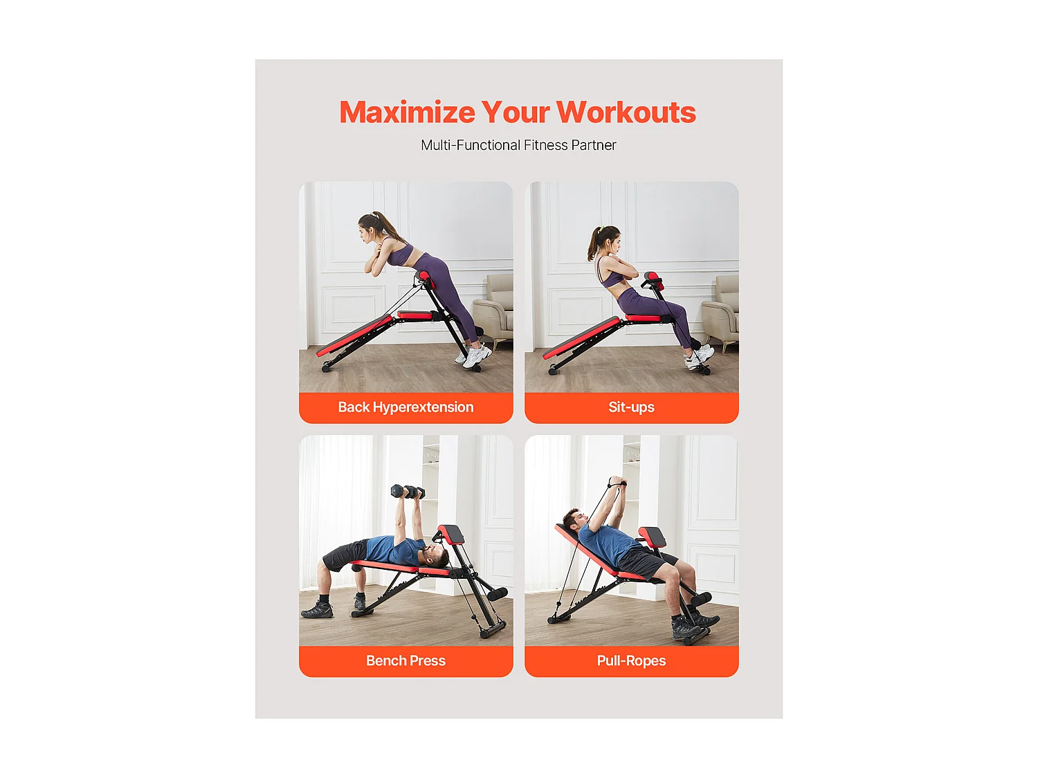 Banc d'Hyperextension SucceBuy du Dossier de la Chaise Romaine Pliable et Réglable, Salle de Sport