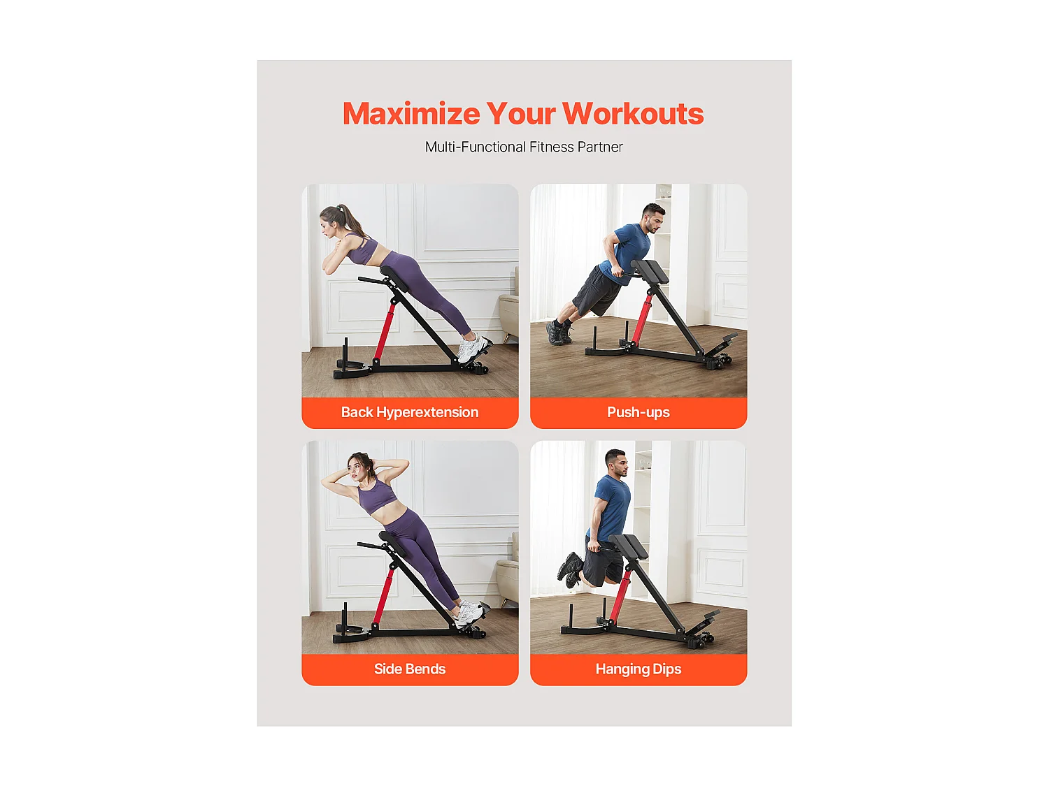 Banc d'Hyperextension SucceBuy du Dossier de la Chaise Romaine, Multifonction et Réglable