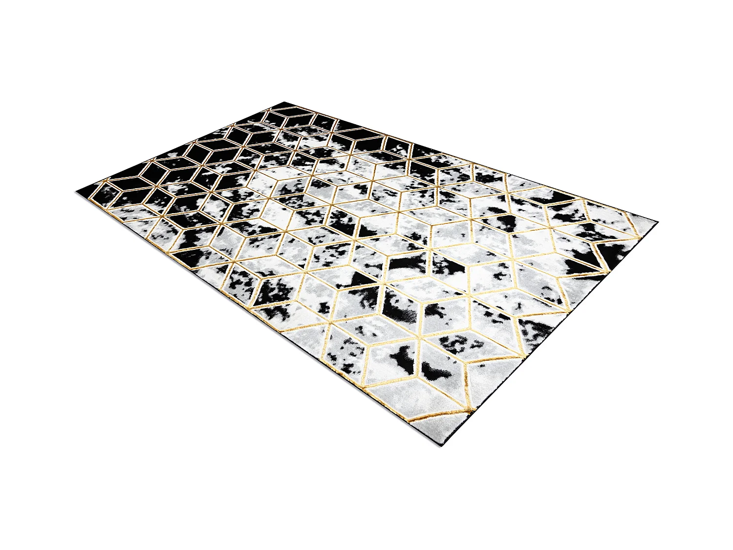 Tapijt ALLURE 1966 Cube 3D-kubus - Structureel, stijlvol, glamour zwar 240x330 cm