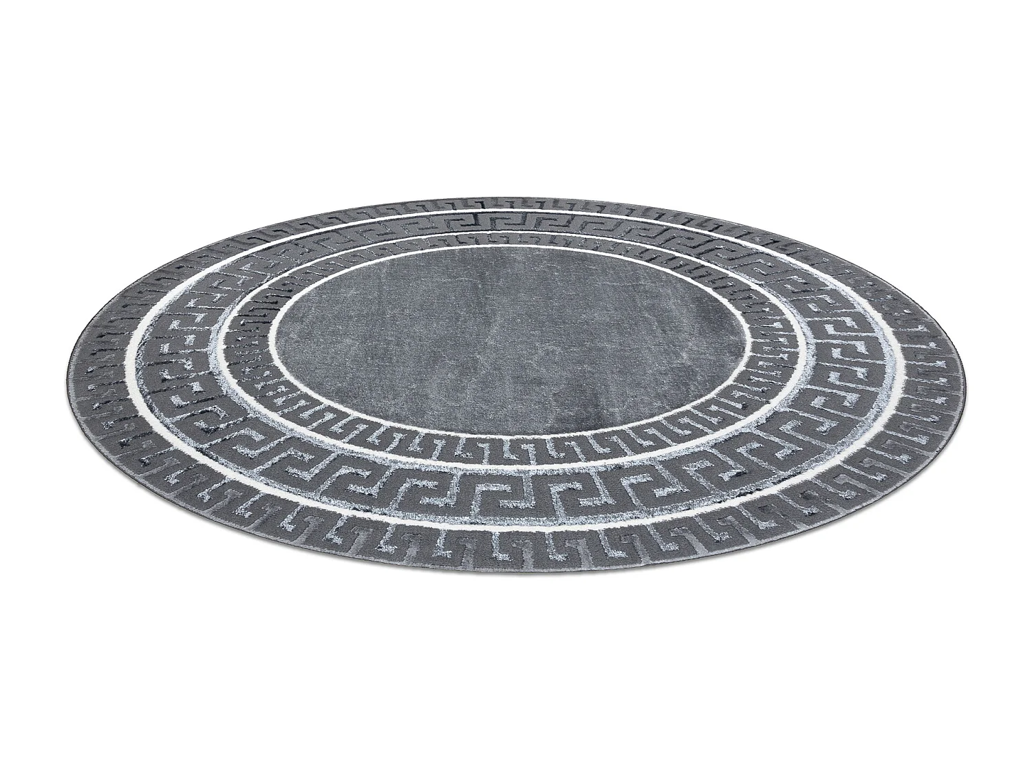 Dywan ALLURE 1960 koło, Grecki klucz, ramka - Strukturalny, stylowy,  cercle 120 cm