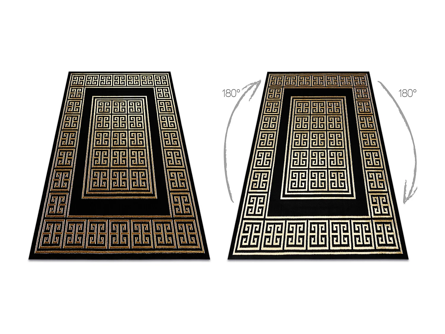 Dywan ALLURE 1968 Grecki klucz, ramka - Strukturalny, stylowy, glamour 140x190 cm