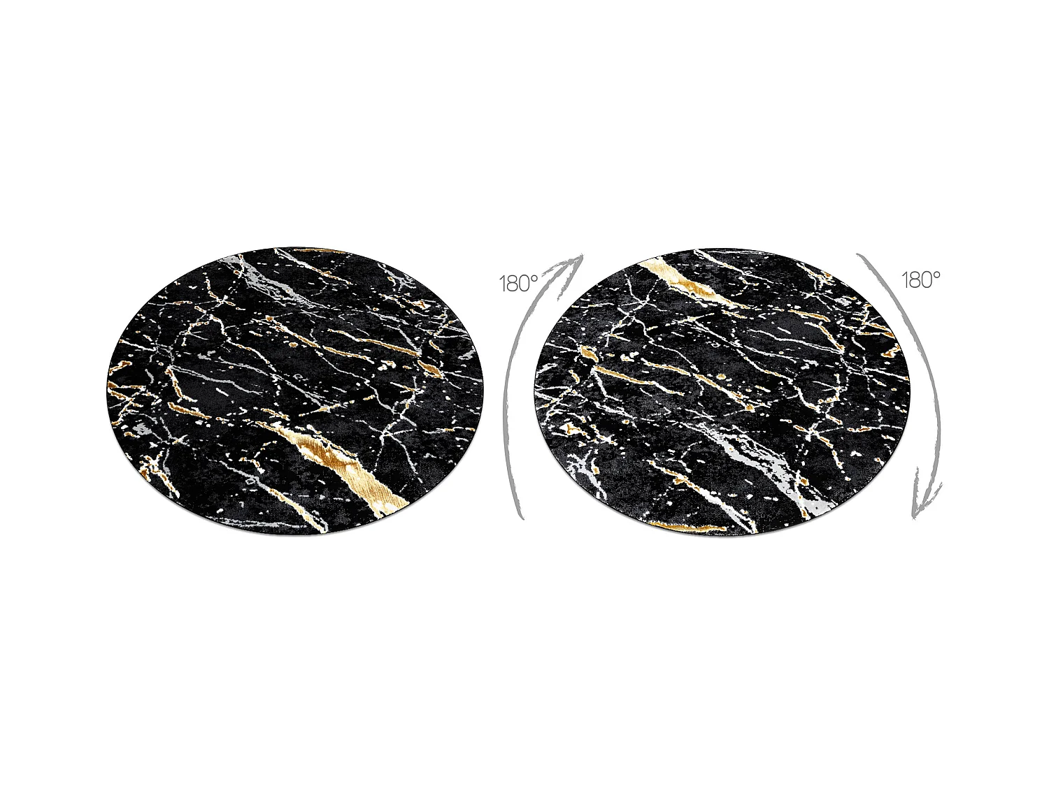 Tappeto ALLURE 1963 cerchio Marmo - Strutturale, elegante, glamour ner cercle 100 cm