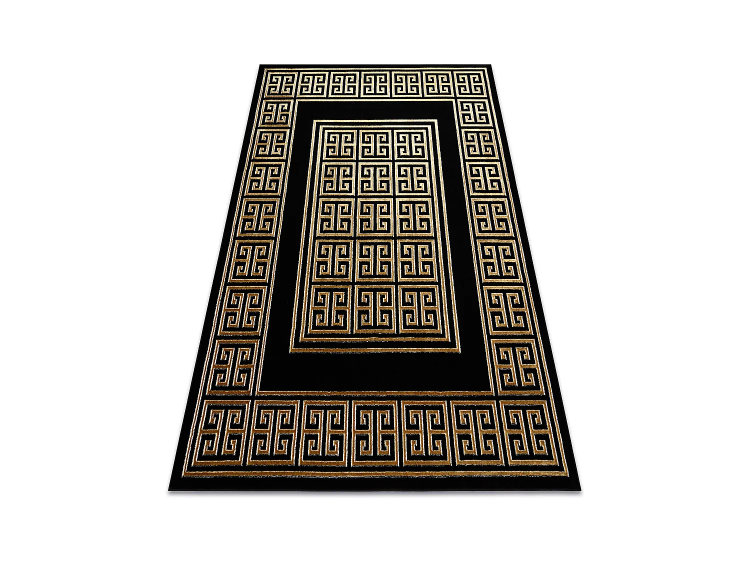 Dywan ALLURE 1968 Grecki klucz, ramka - Strukturalny, stylowy, glamour 80x150 cm