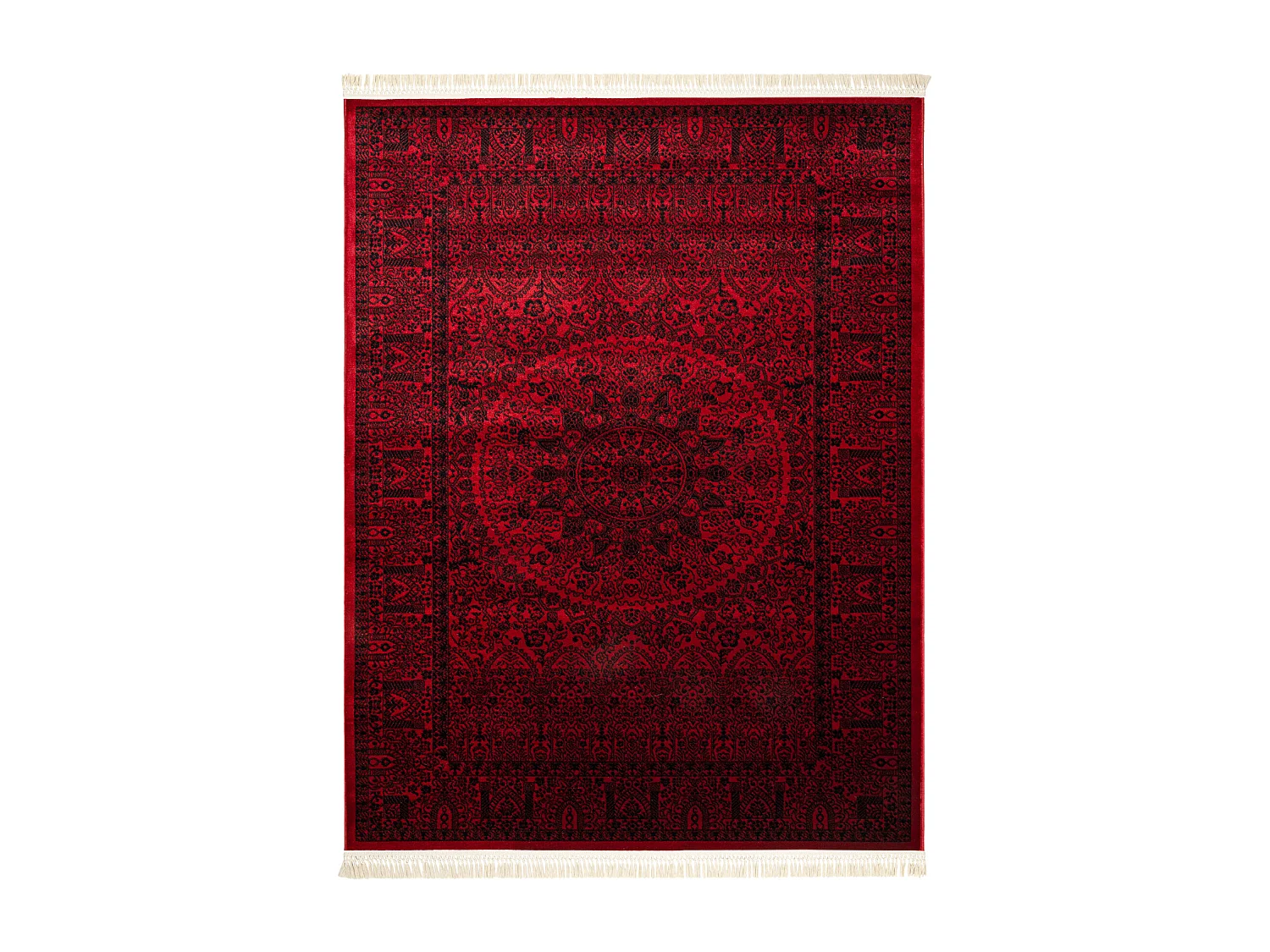 ORIENT 6039 tappeto bordeaux / nero Cornice, Rosone orientale, con fra 300x400 cm