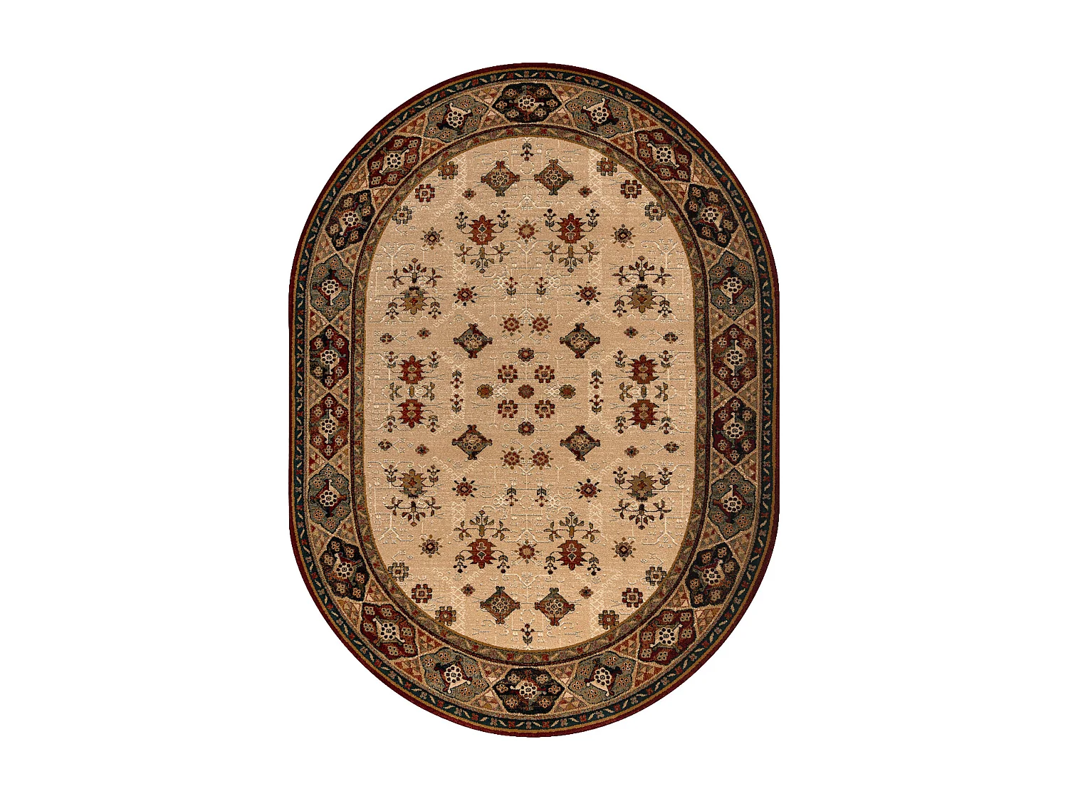 Tapis en laine OMEGA ovale TAROS oriental rudy 2 terre cuite 170x235 cm