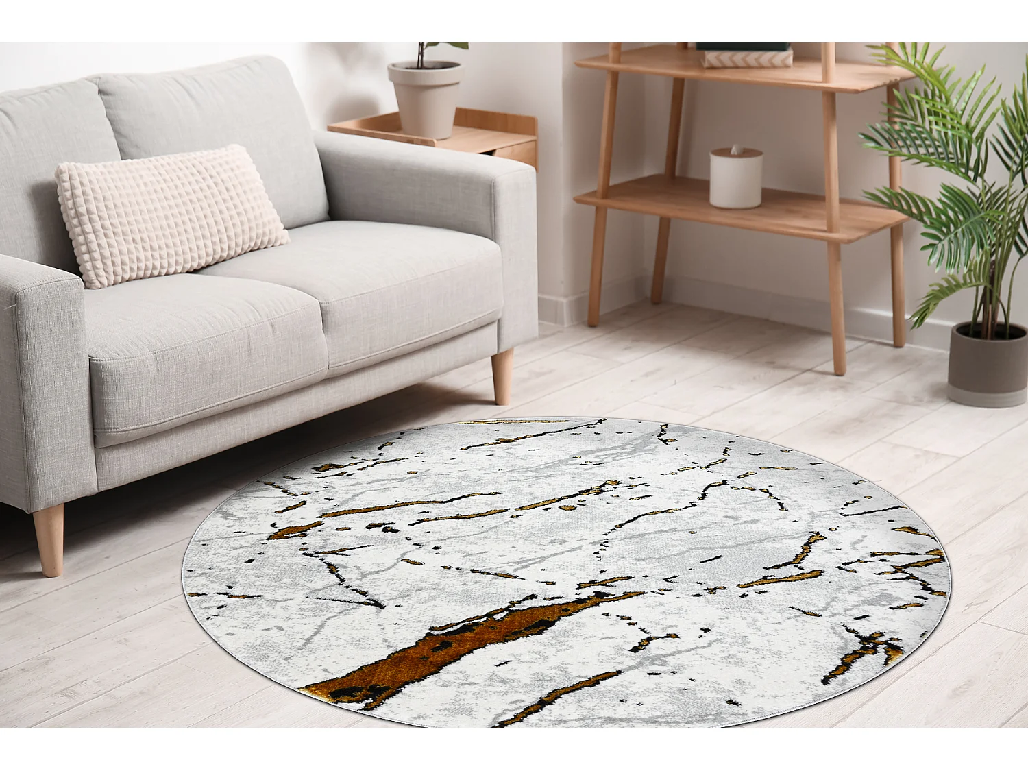 Teppich ALLURE 1963 Kreis Marmor - Strukturell, stilvoll, glamourös w cercle 200 cm