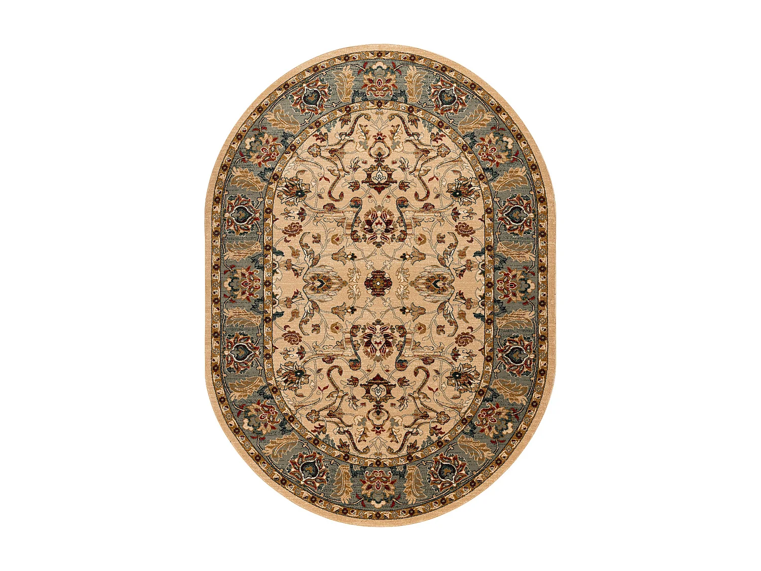 Dywan wełniany OMEGA owal ORDA kwiaty jaśmin 2 zielony 170x235 cm