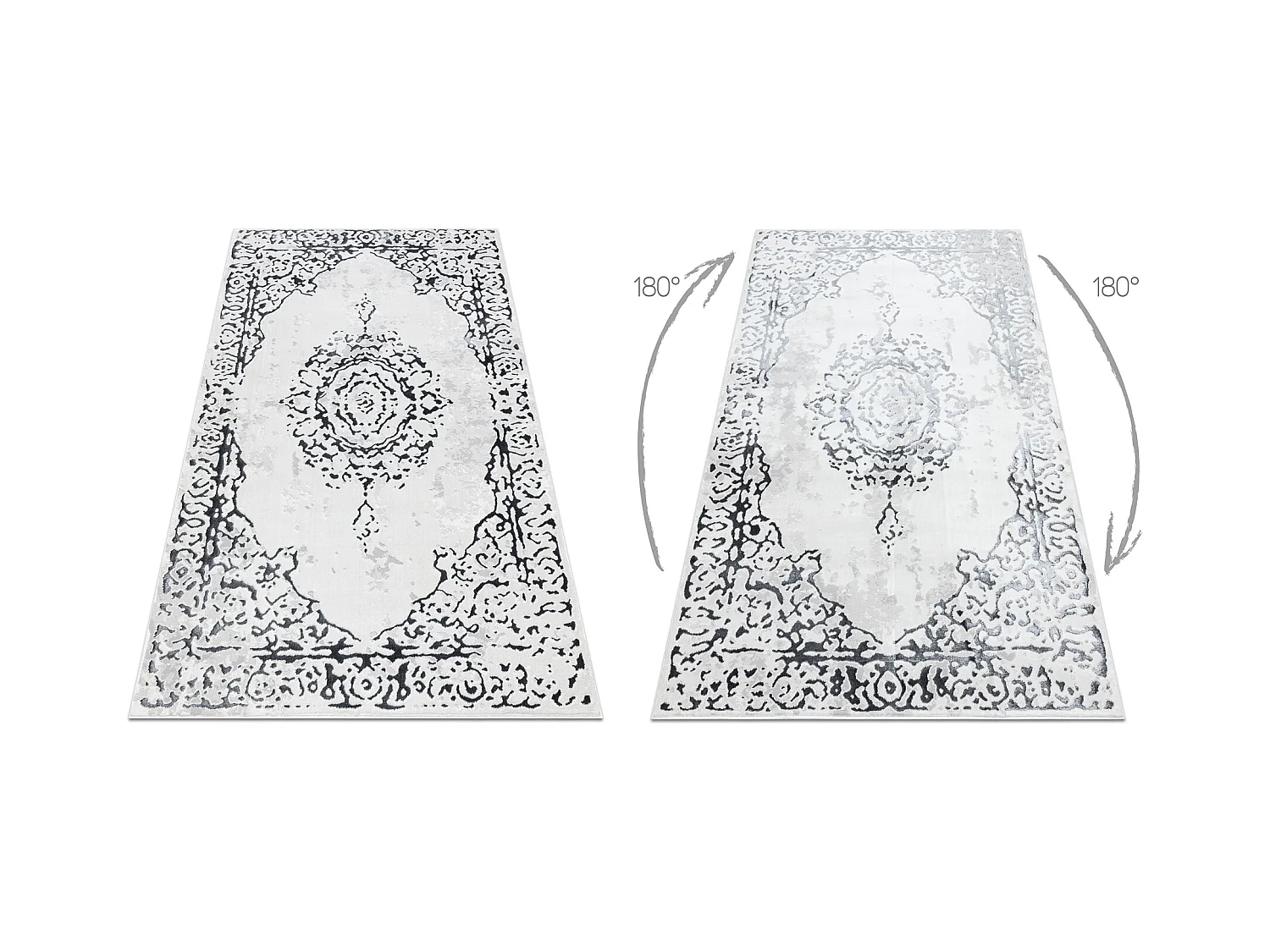 Dywan ALLURE 1961 Ornament, ramka - Strukturalny, stylowy, glamour bia 180x270 cm