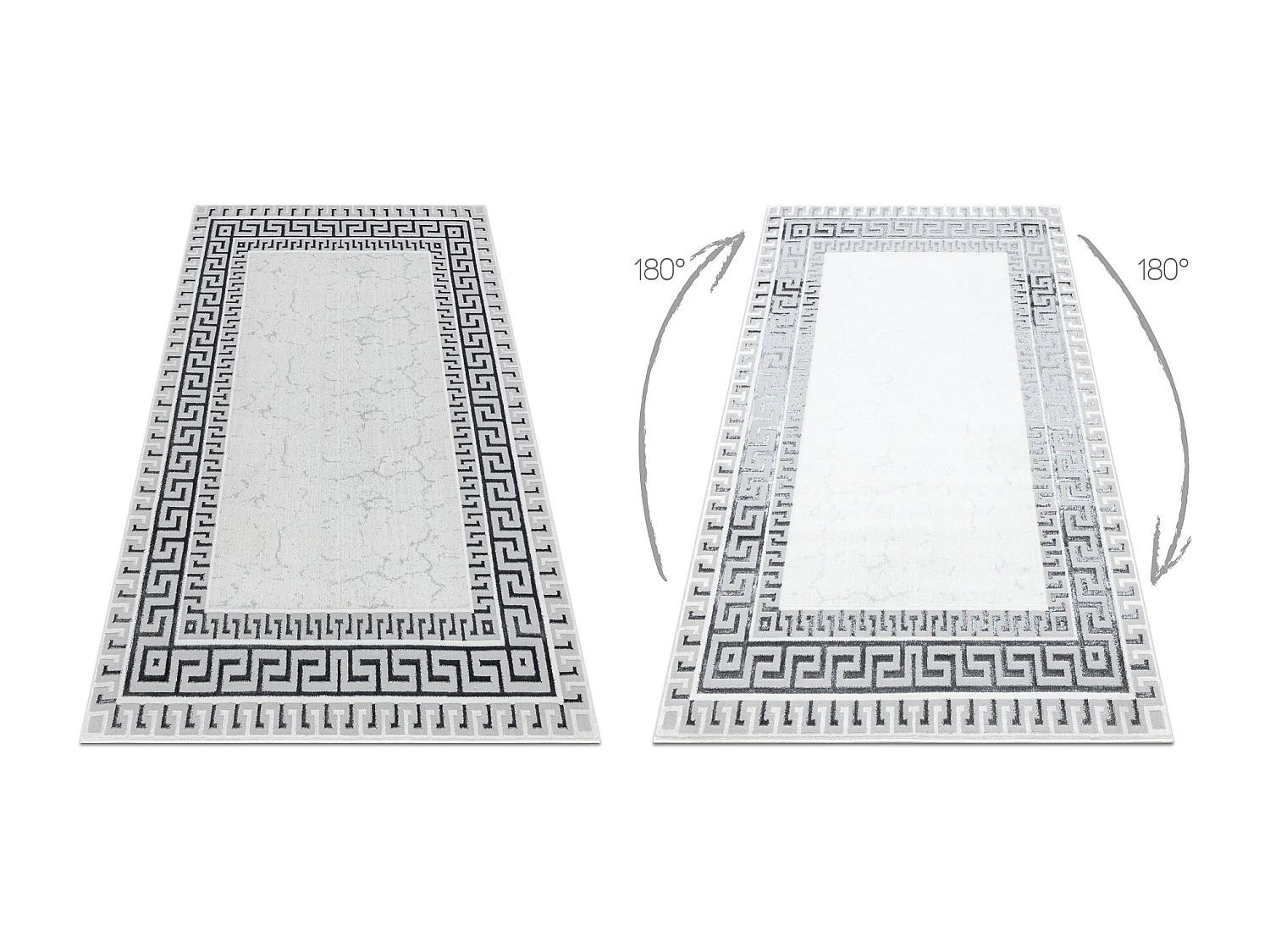 Dywan ALLURE 1960 Grecki klucz, ramka - Strukturalny, stylowy, glamour 120x170 cm