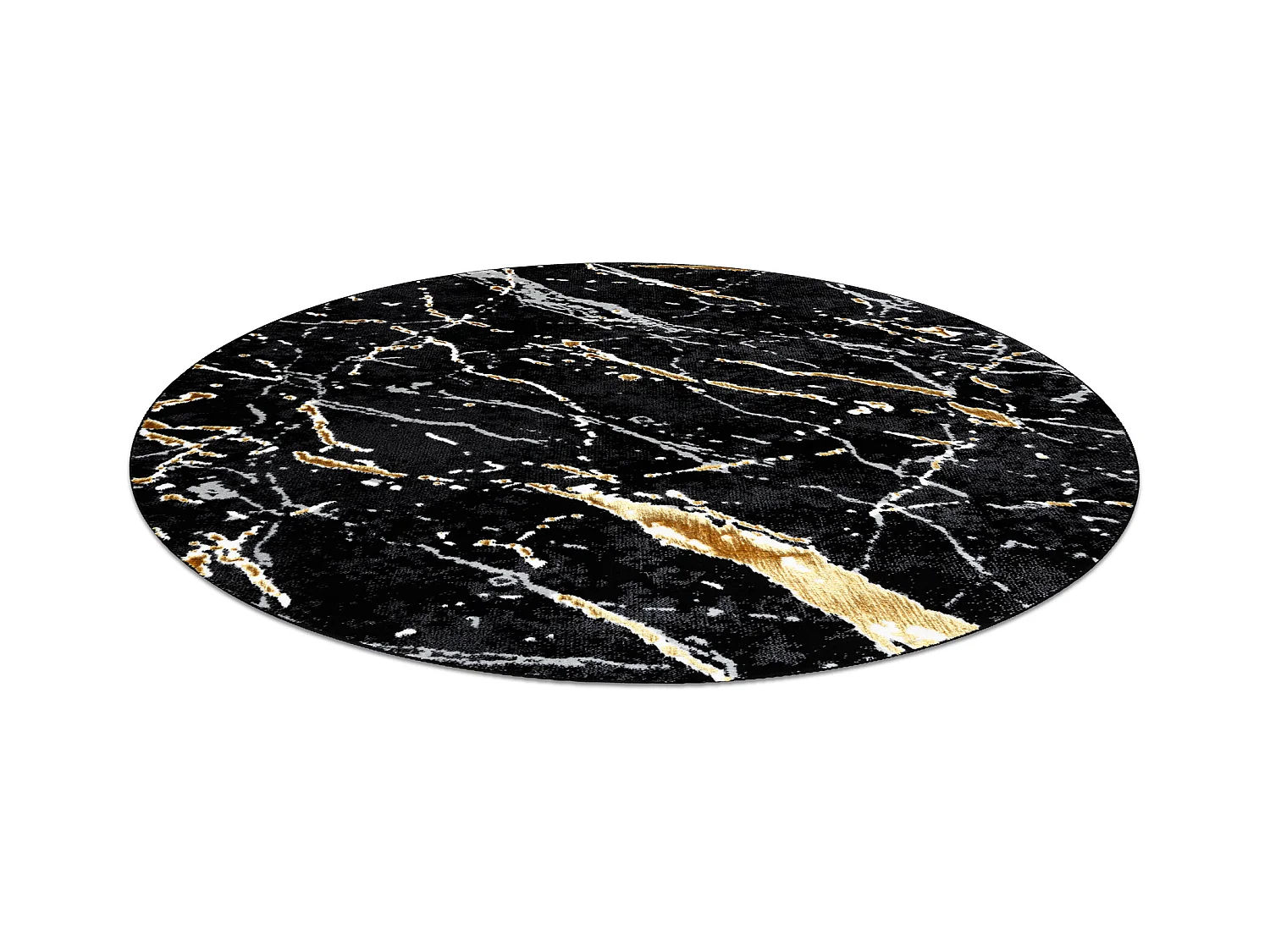 Dywan ALLURE 1963 koło Marmur - Strukturalny, stylowy, glamour czarny cercle 200 cm