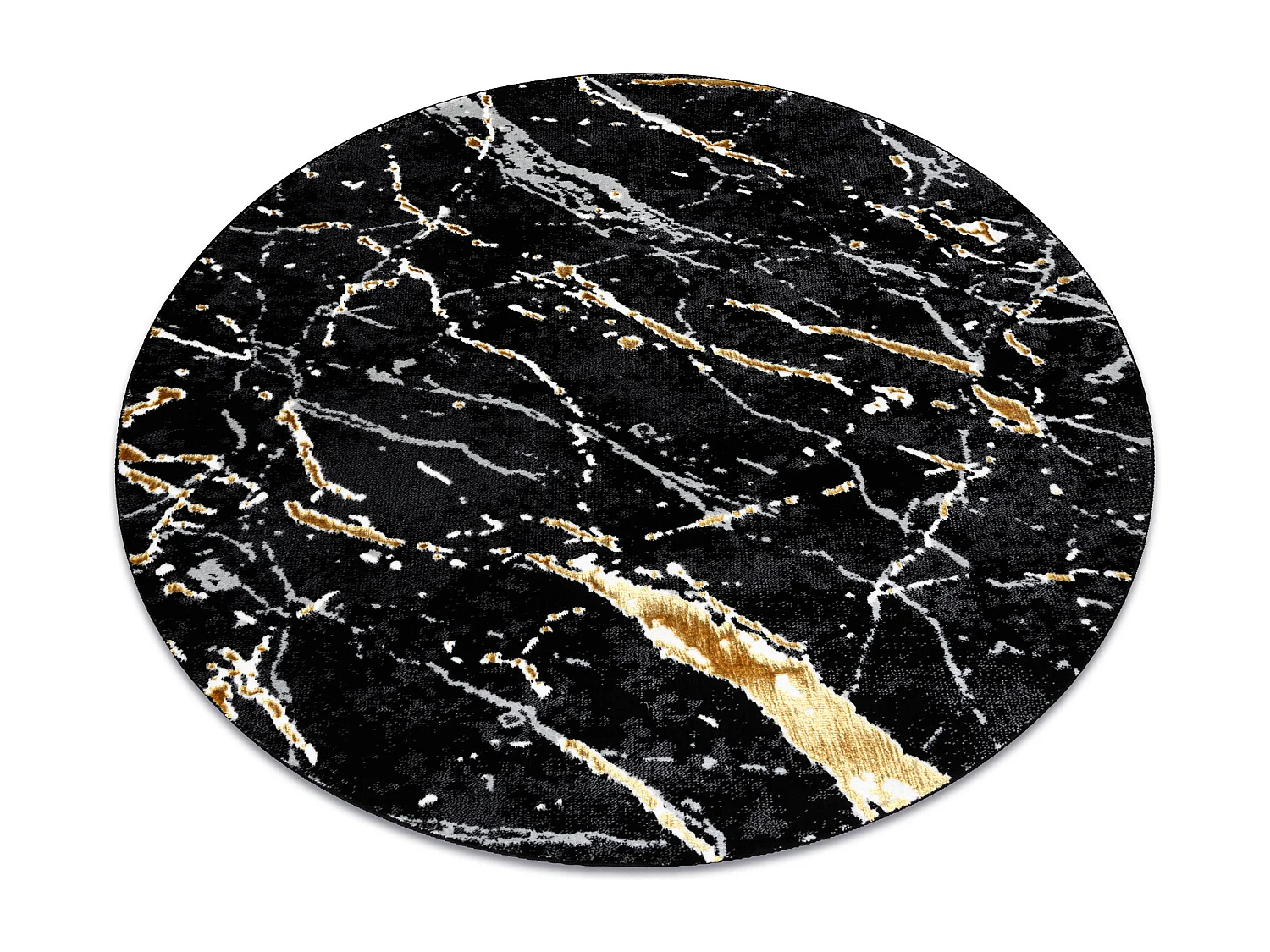 Dywan ALLURE 1963 koło Marmur - Strukturalny, stylowy, glamour czarny cercle 200 cm