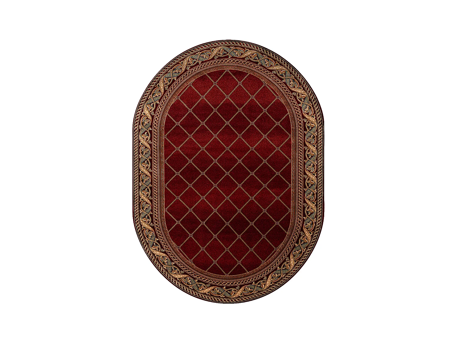 Tapis en laine OMEGA ovale KASTOR Treillis red 2 rouge 200x300 cm