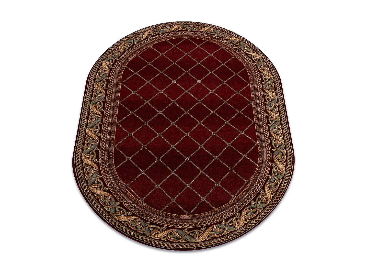 Tapete de lã OMEGA oval KASTOR Treliça red 2 vermelho 200x300 cm