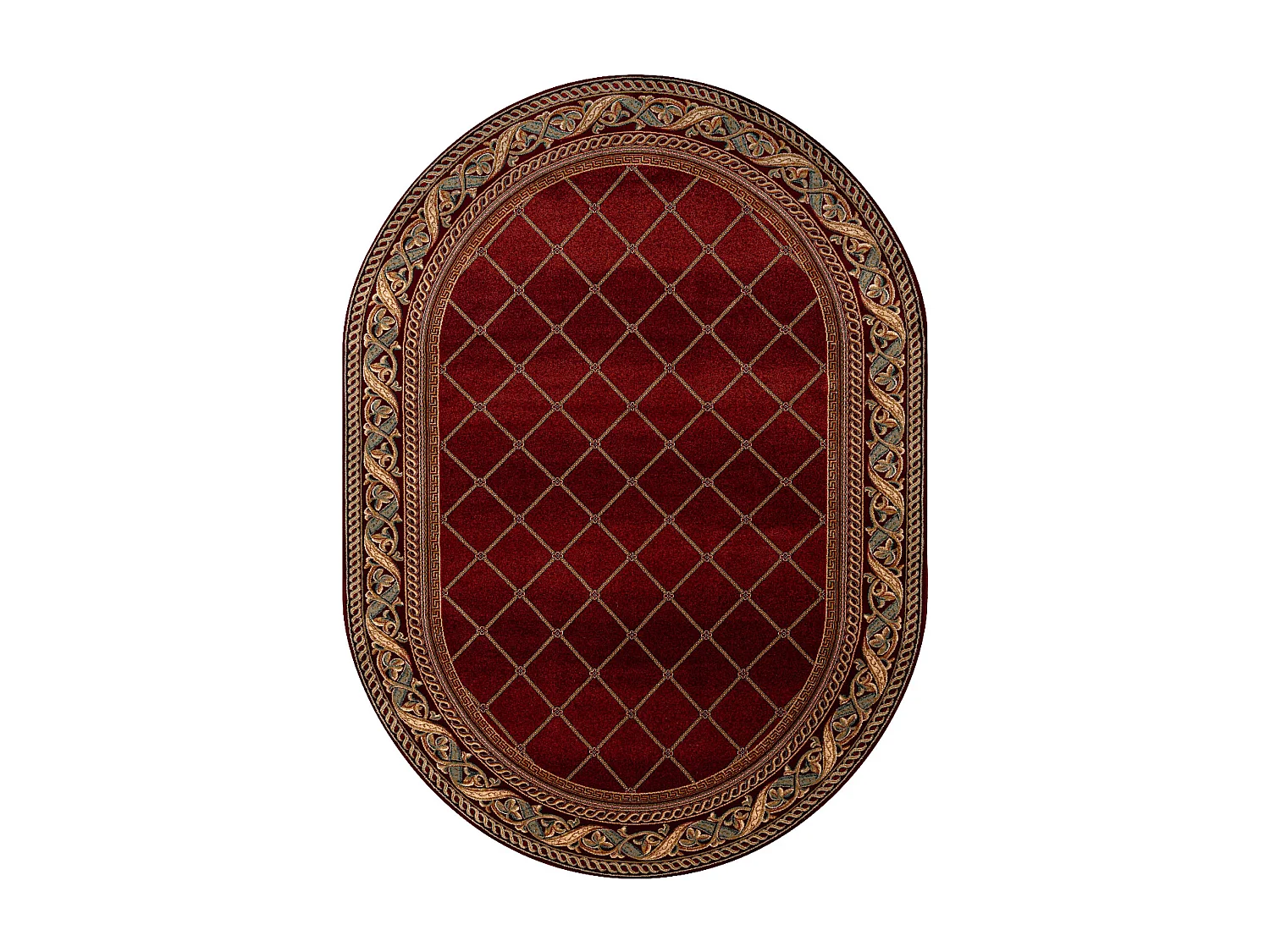 Tapete de lã OMEGA oval KASTOR Treliça red 2 vermelho 200x300 cm