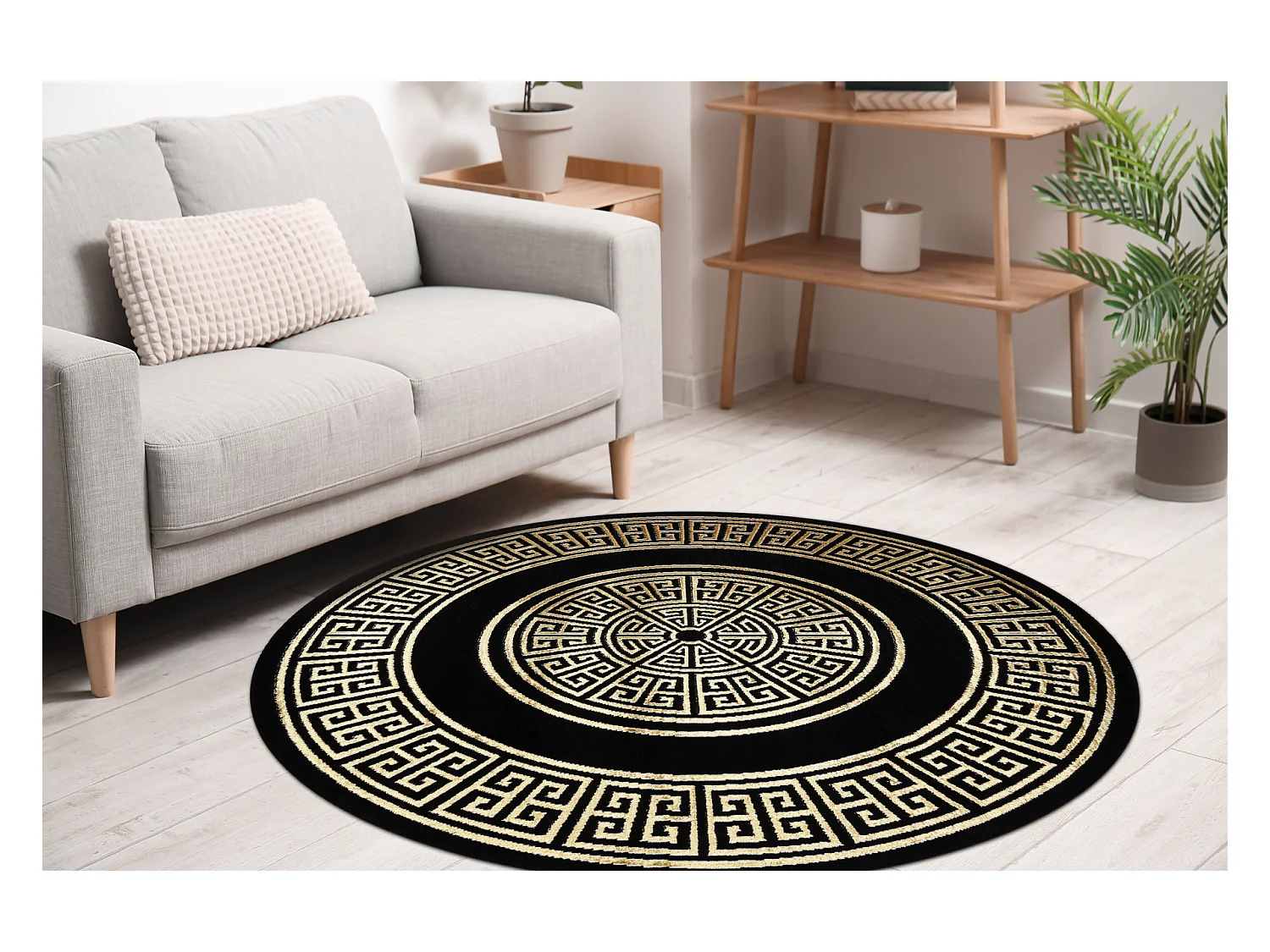 Teppich ALLURE 1968 Kreis Griechischer Schlüssel, Rahmen - Strukturel cercle 120 cm