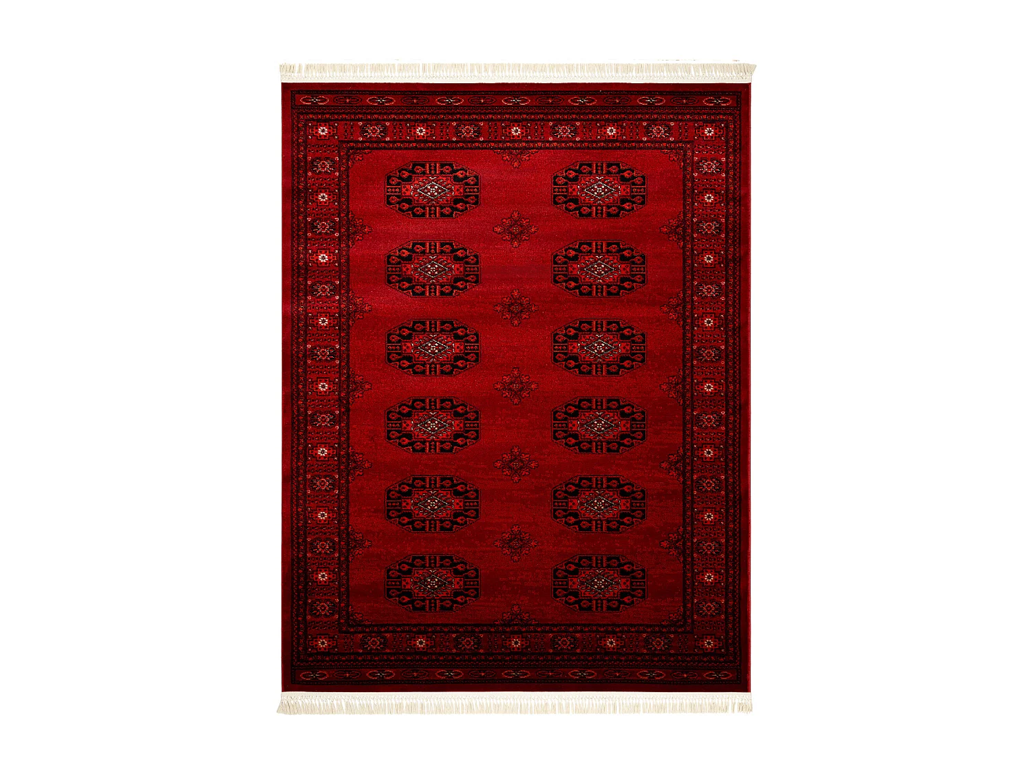 Dywan ORIENT 6871 bordo / czarny Ramka, klasyczny, ornament, z frędzl 180x270 cm
