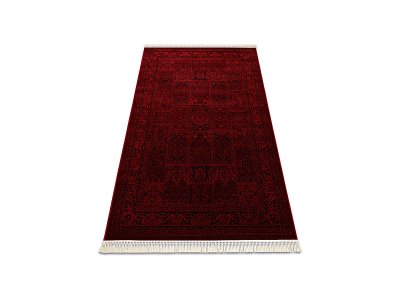 ORIENT 5365 Teppich burgund / schwarz Rahmen, orientalisch, mit Franse 300x400 cm