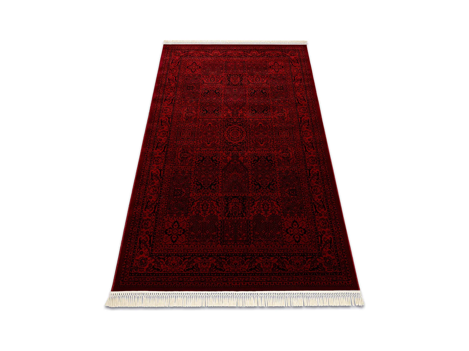 Tapis ORIENT 5365 bordeaux / noir Cadre, oriental, à franges 300x400 cm