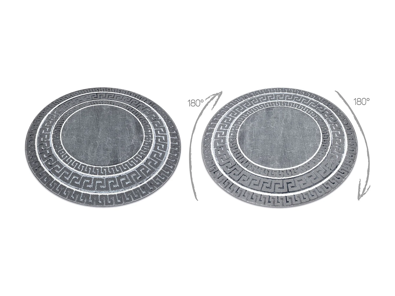 Dywan ALLURE 1960 koło, Grecki klucz, ramka - Strukturalny, stylowy,  cercle 150 cm