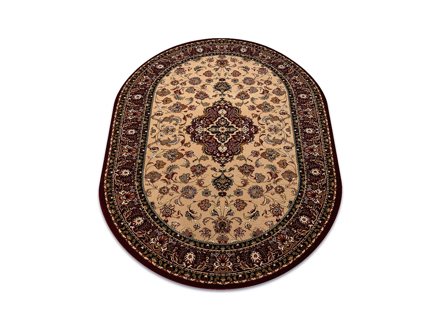 Tapis en laine OMEGA ovale ORION Rosace rubis clair 2 200x300 cm