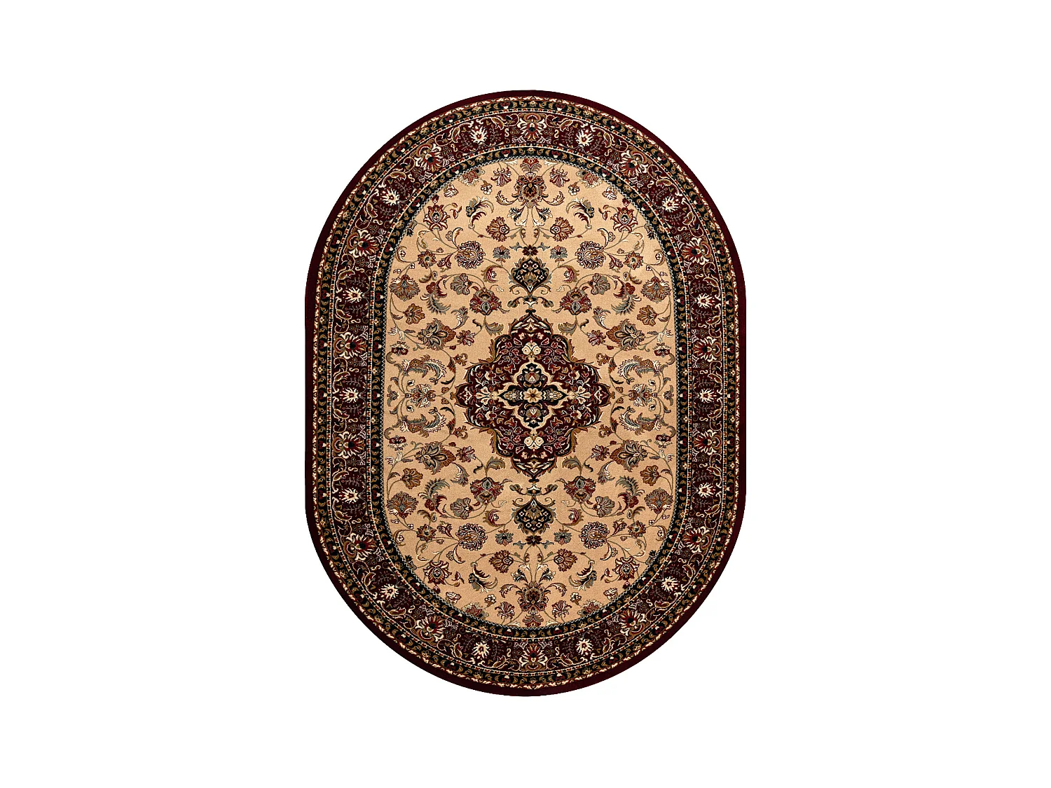 Tapis en laine OMEGA ovale ORION Rosace rubis clair 2 200x300 cm