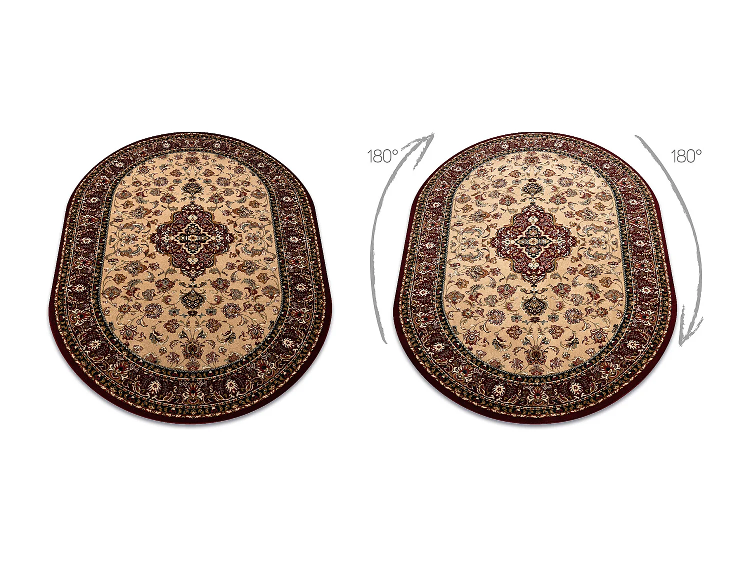 Tapete de lã OMEGA oval ORION Roseta claro rubi 2 200x300 cm