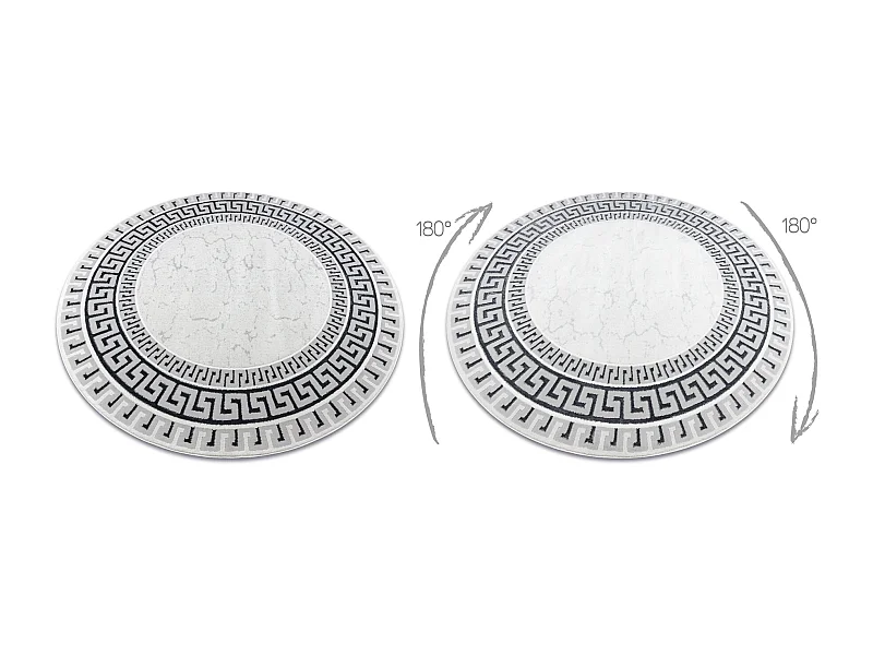 Tapis ALLURE 1960 cercle, Clé grecque, cadre - Structurel, élégant, cercle 100 cm