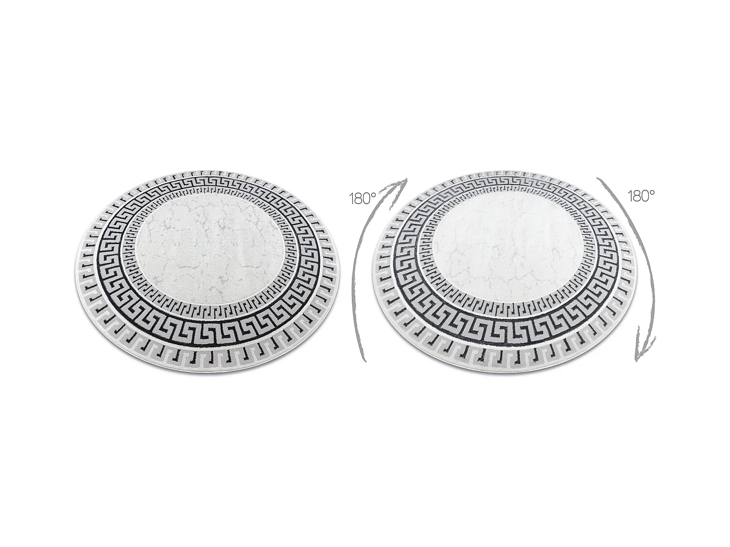 Tapis ALLURE 1960 cercle, Clé grecque, cadre - Structurel, élégant, cercle 100 cm