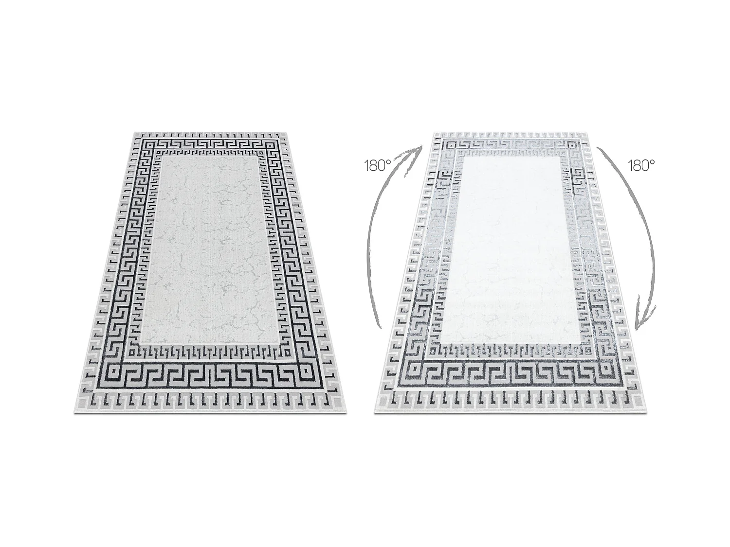 Tapijt ALLURE 1960 Grieks sleutel, frame - Structureel, stijlvol, glam 180x270 cm