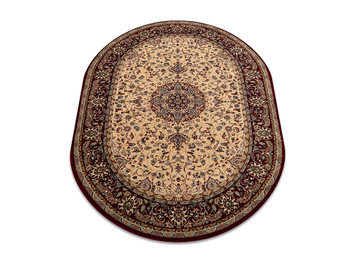 Tappeto di lana POLONIA ovale Beshir Rosetta rubino chiaro 2 170x235 cm