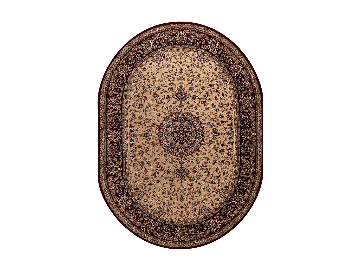 Tappeto di lana POLONIA ovale Beshir Rosetta rubino chiaro 2 170x235 cm