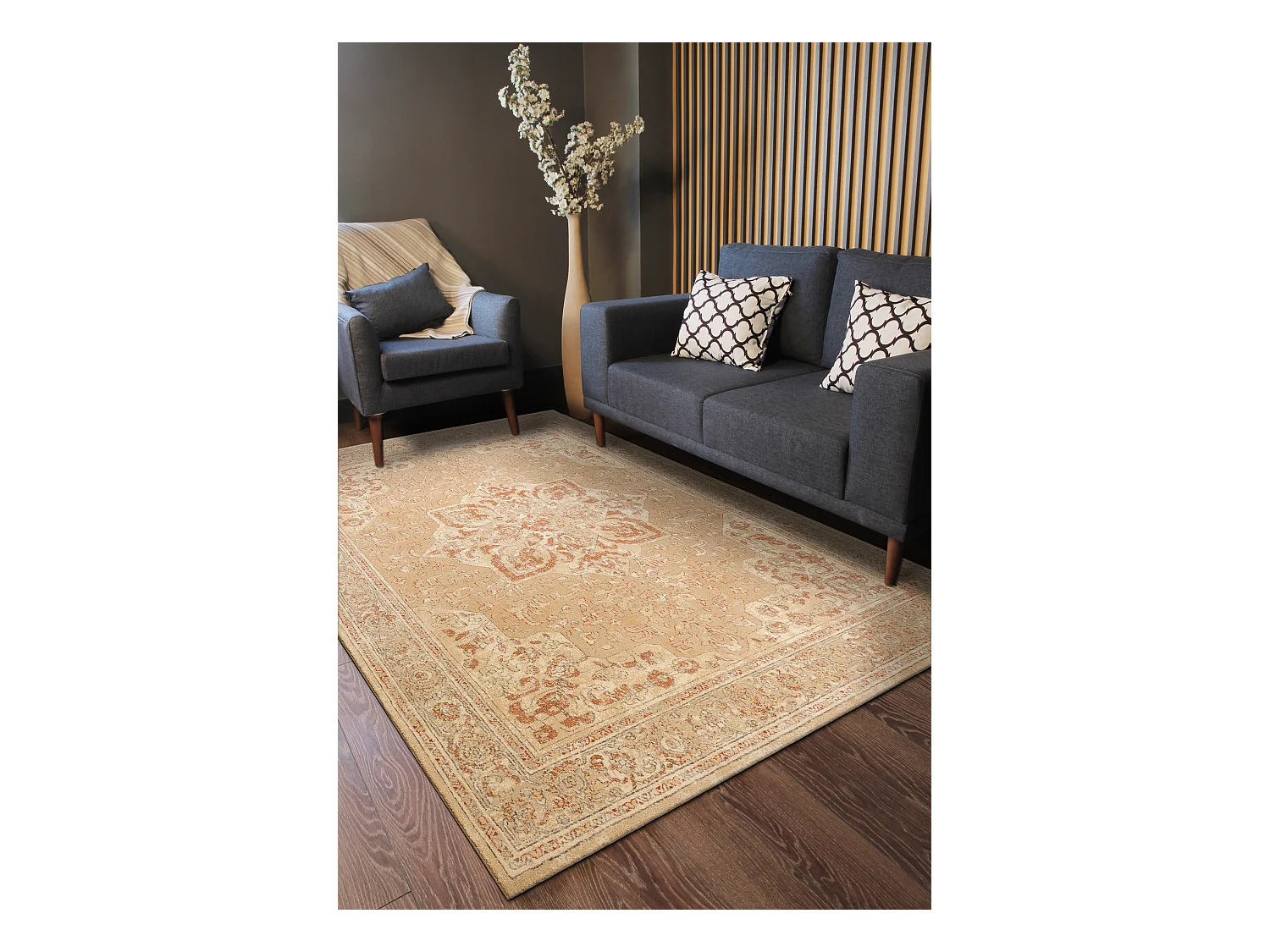 Tapis en laine LEGEND 468 03 GB700 OSTA - Rosace, cadre, exclusif beig 160x230 cm