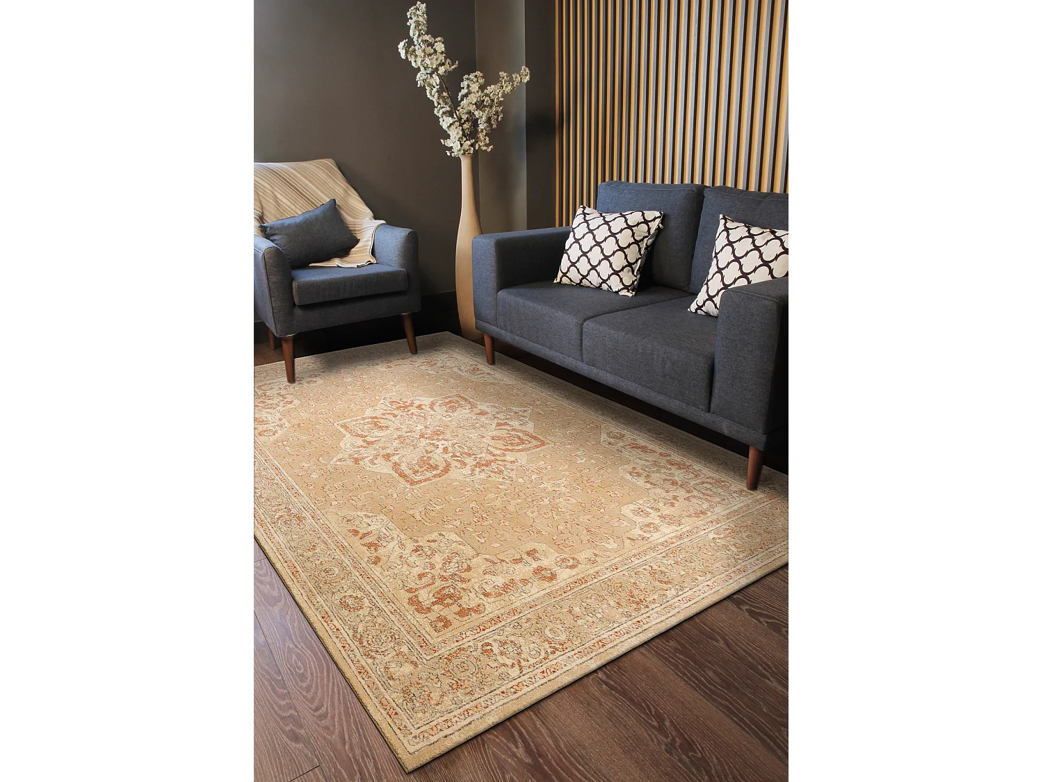 Tapis en laine LEGEND 468 03 GB700 OSTA - Rosace, cadre, exclusif beig 160x230 cm