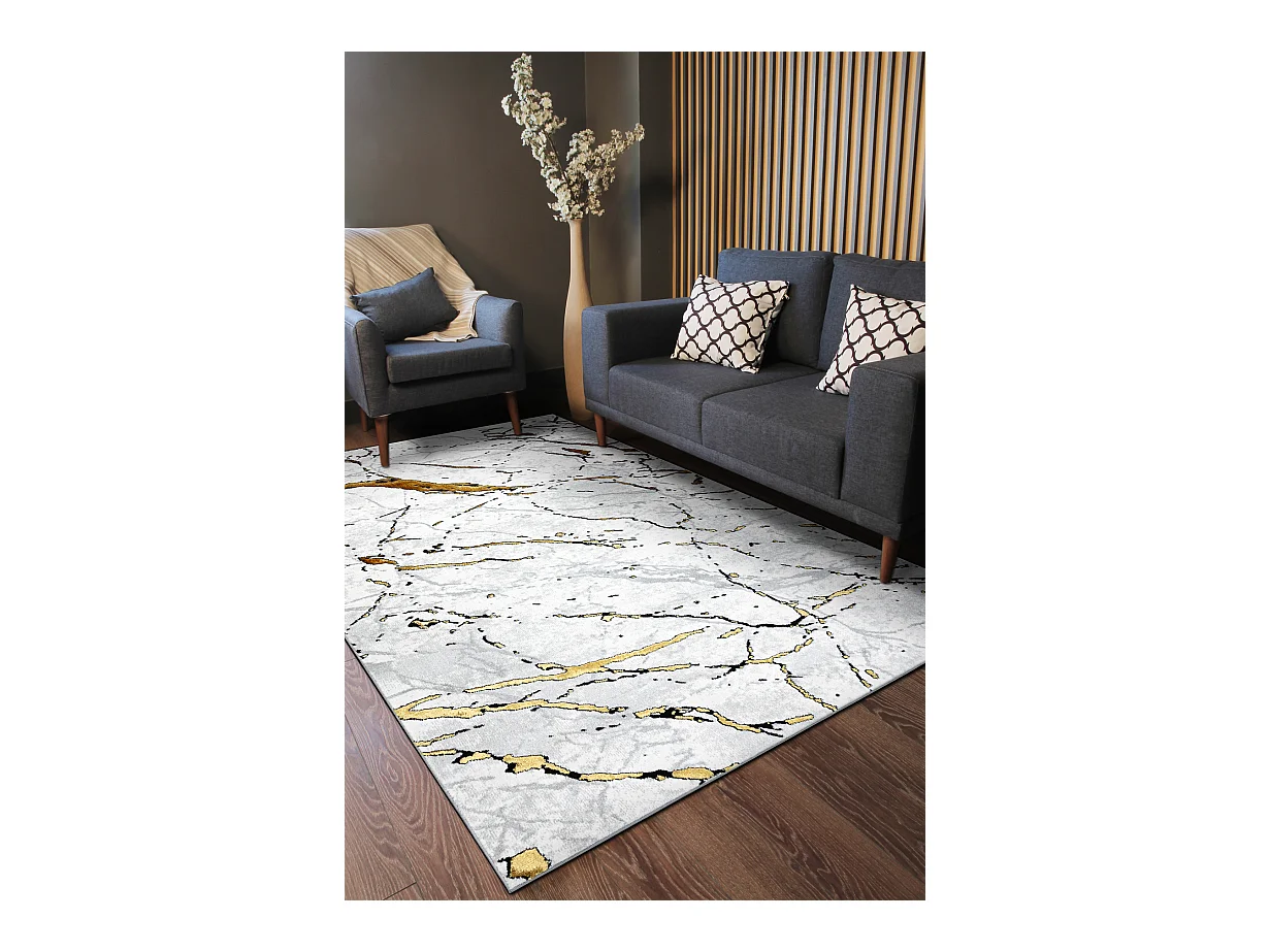 Teppich ALLURE 1963 Marmor - Strukturell, stilvoll, glamourös weiß / 120x170 cm