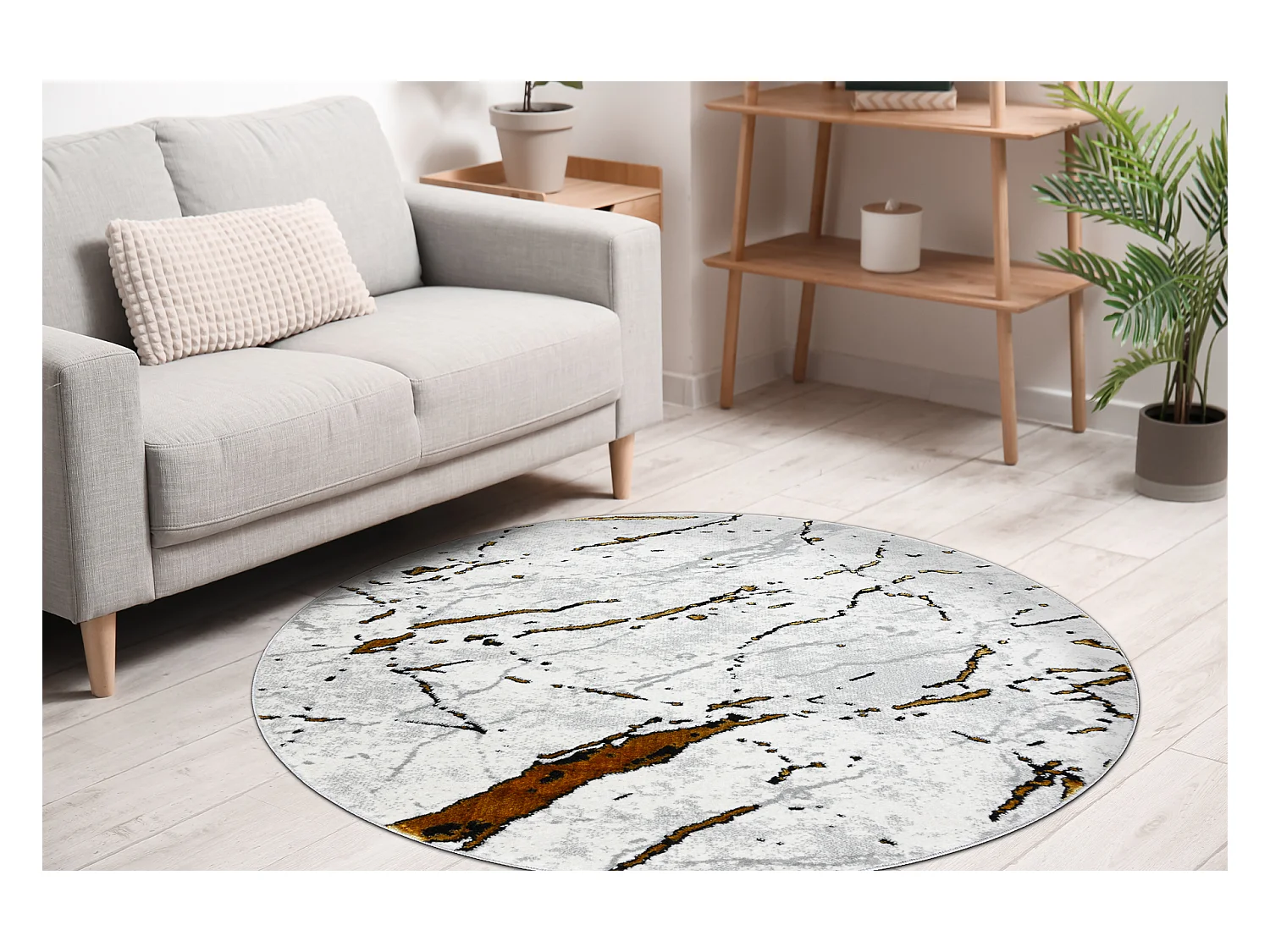 Alfombra ALLURE 1963 circulo Mármol - Estructural, elegante, glamuros cercle 120 cm