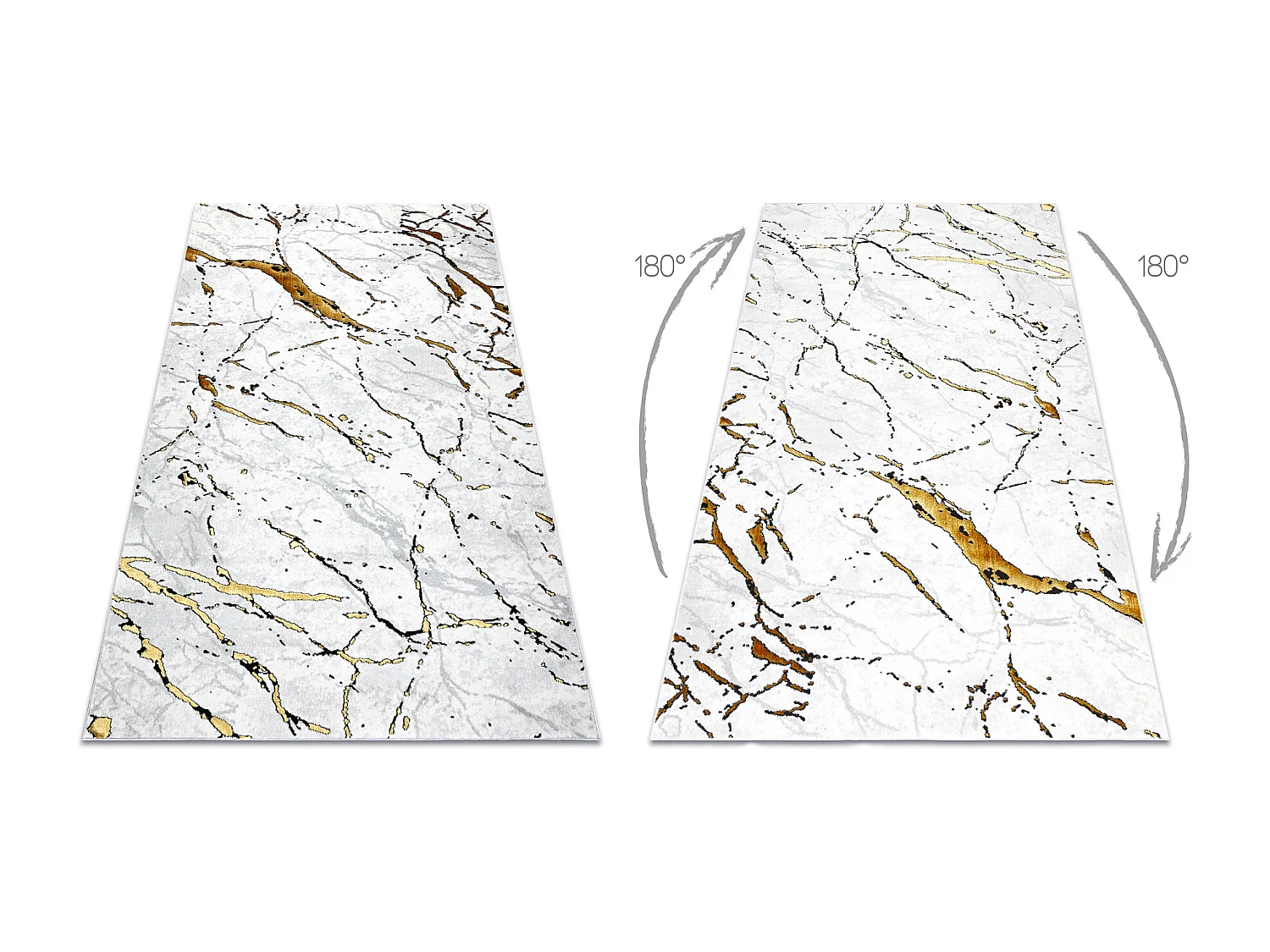 Dywan ALLURE 1963 Marmur - Strukturalny, stylowy, glamour biały / zł 180x270 cm