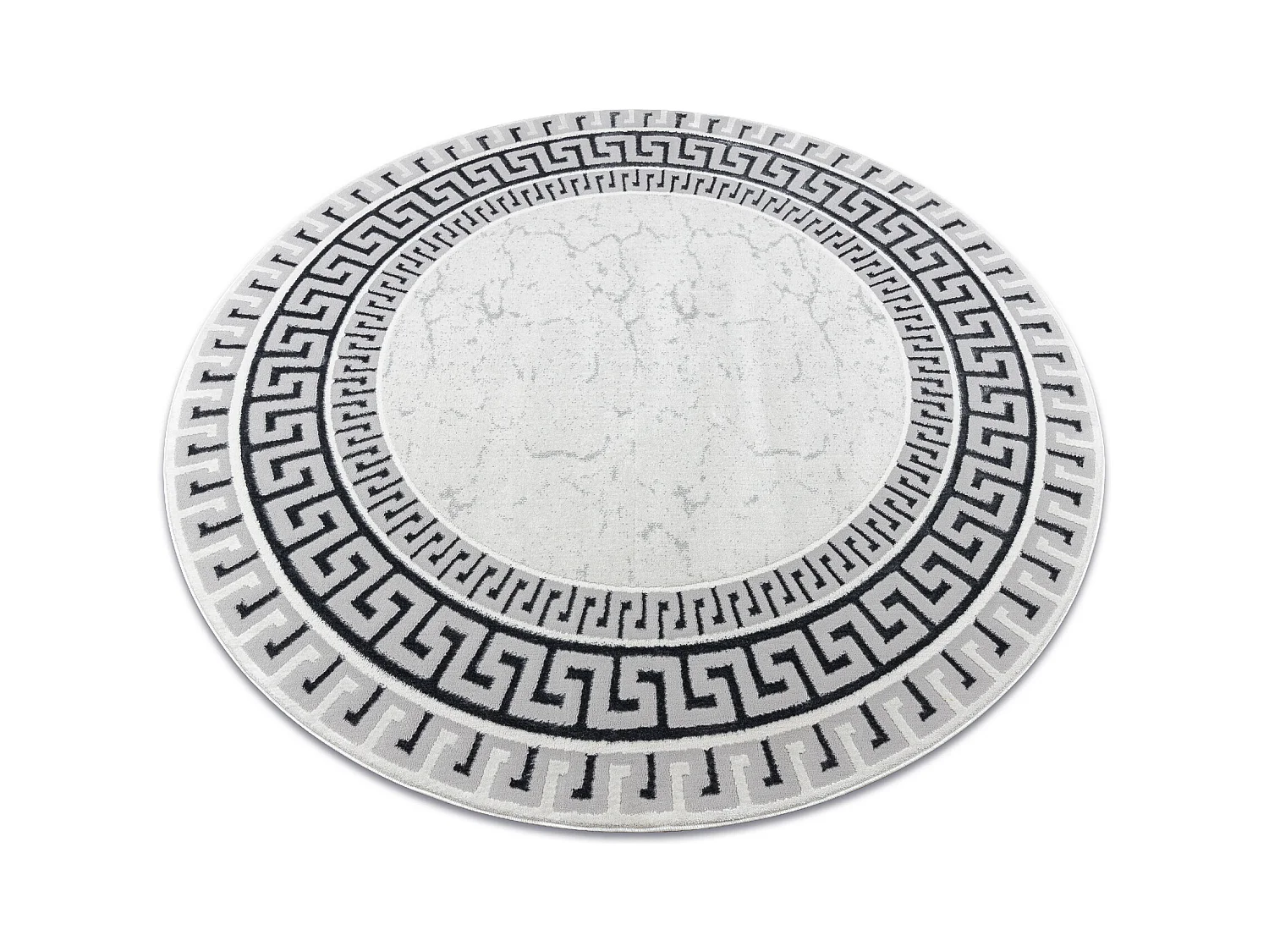 Tapis ALLURE 1960 cercle, Clé grecque, cadre - Structurel, élégant, cercle 120 cm