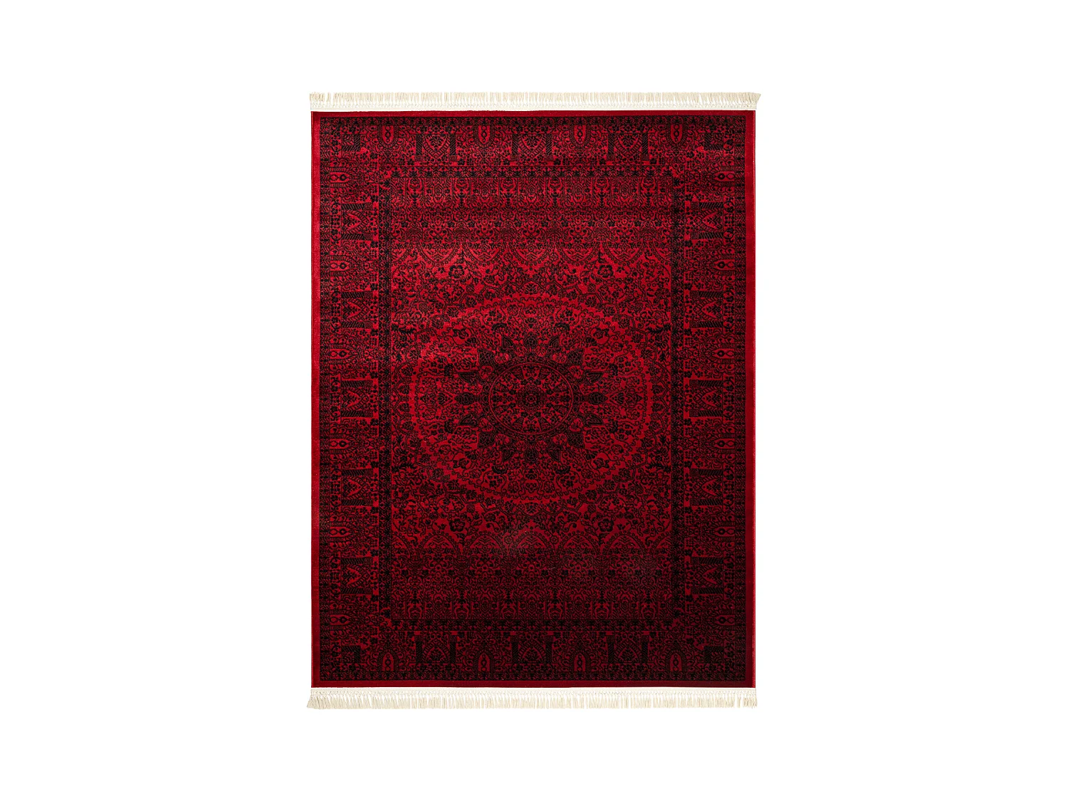 ORIENT 6039 tapijt bordeauxrood / zwart Frame, rozet, oosters, met fra 200x290 cm