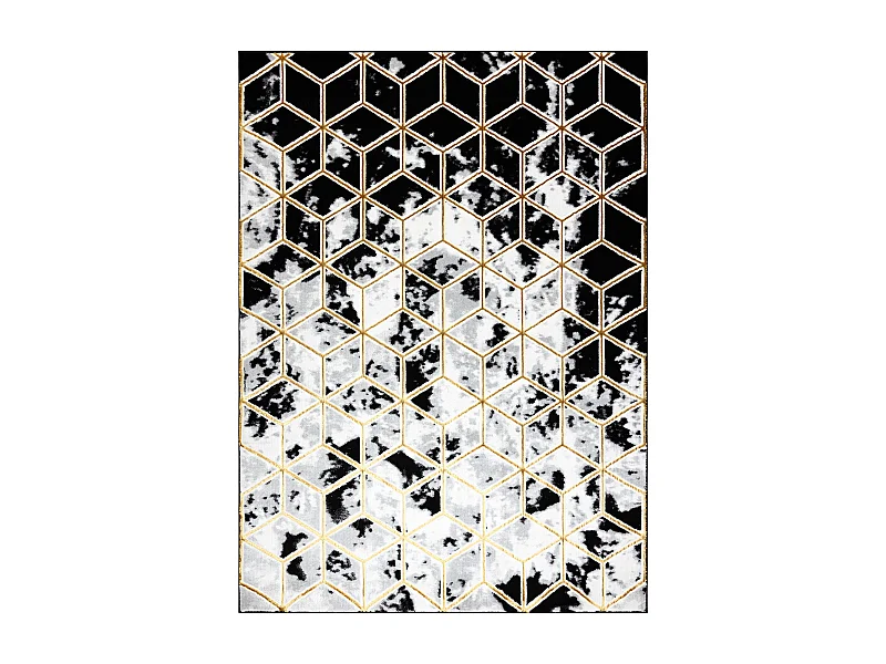 Dywan ALLURE 1966 Cube kostka - Strukturalny, stylowy, glamour czarny  280x370 cm