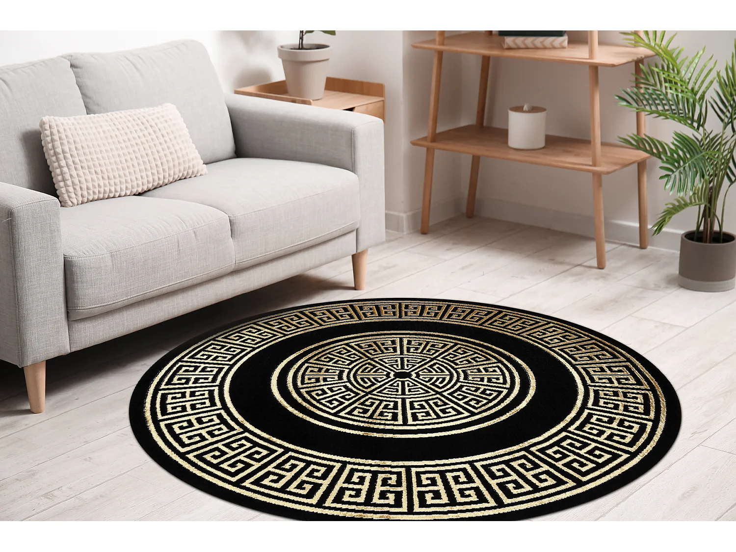 Tapijt ALLURE 1968 cirkel Grčki ključ, okvir - Structureel, stijlvol cercle 150 cm