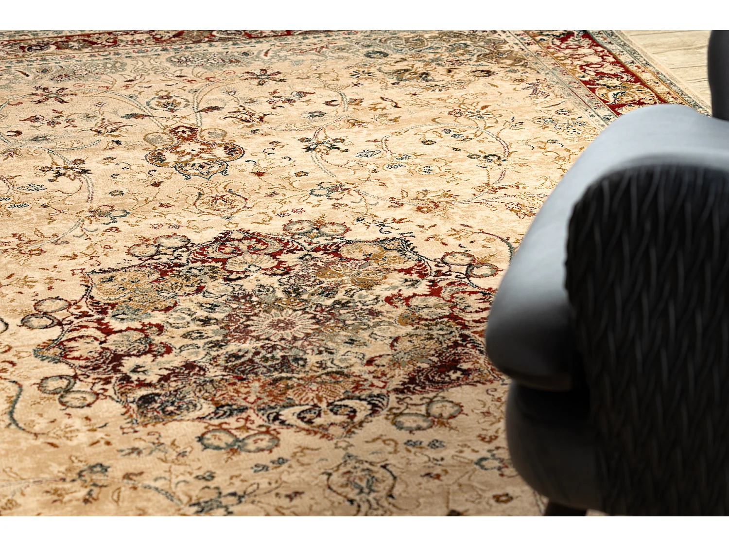 Tappeto di lana POLONIA KORDOBA25 Rosetta, cadre rubino chiaro 170x235 cm