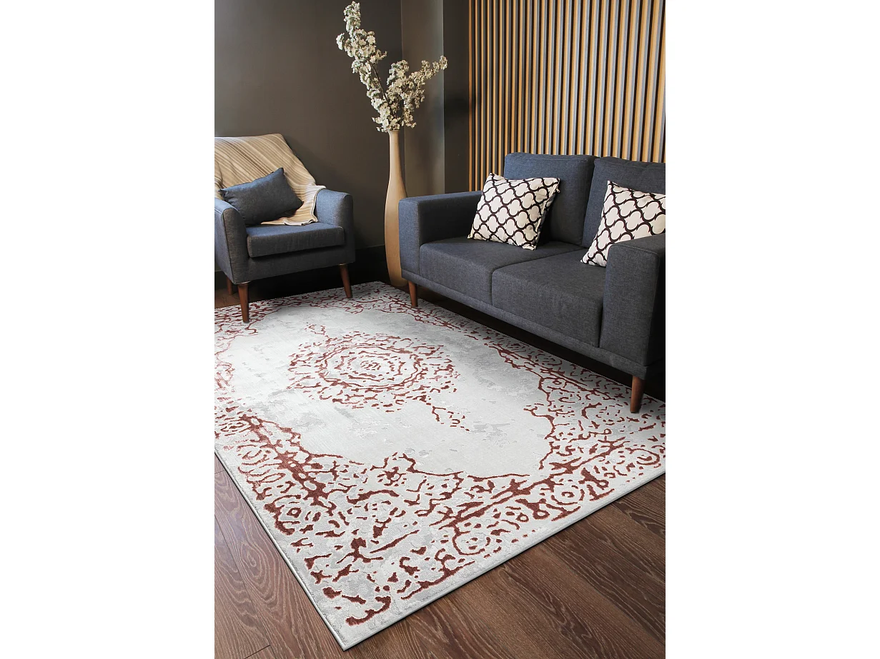 Dywan ALLURE 1961 Ornament, ramka - Strukturalny, stylowy, glamour bia 140x190 cm